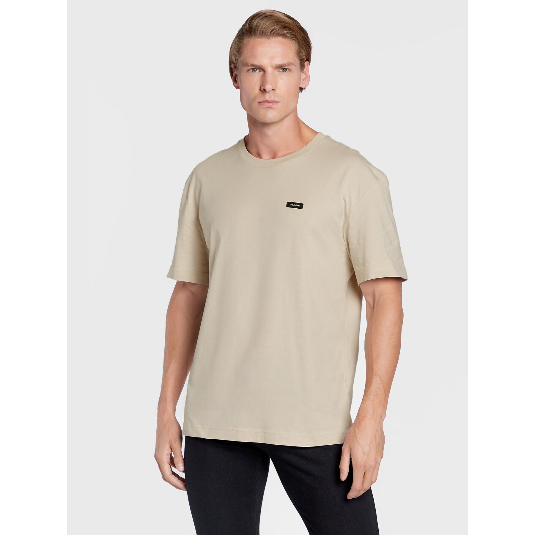 Calvin Klein Tricou K10K110669 Bej Regular Fit - Pled.ro