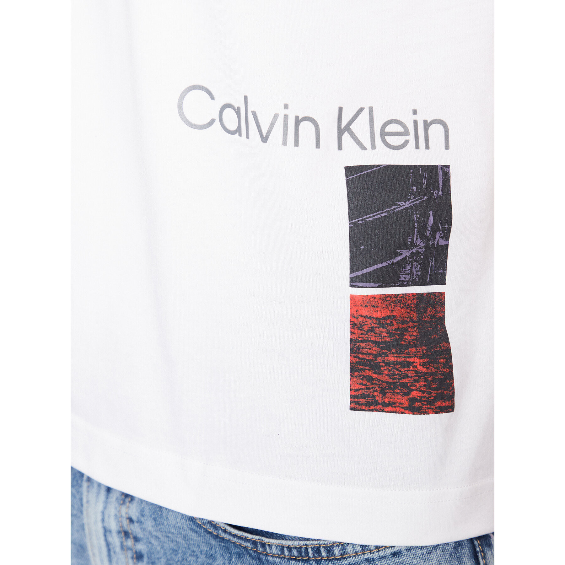 Calvin Klein Tricou K10K111527 Alb Regular Fit - Pled.ro