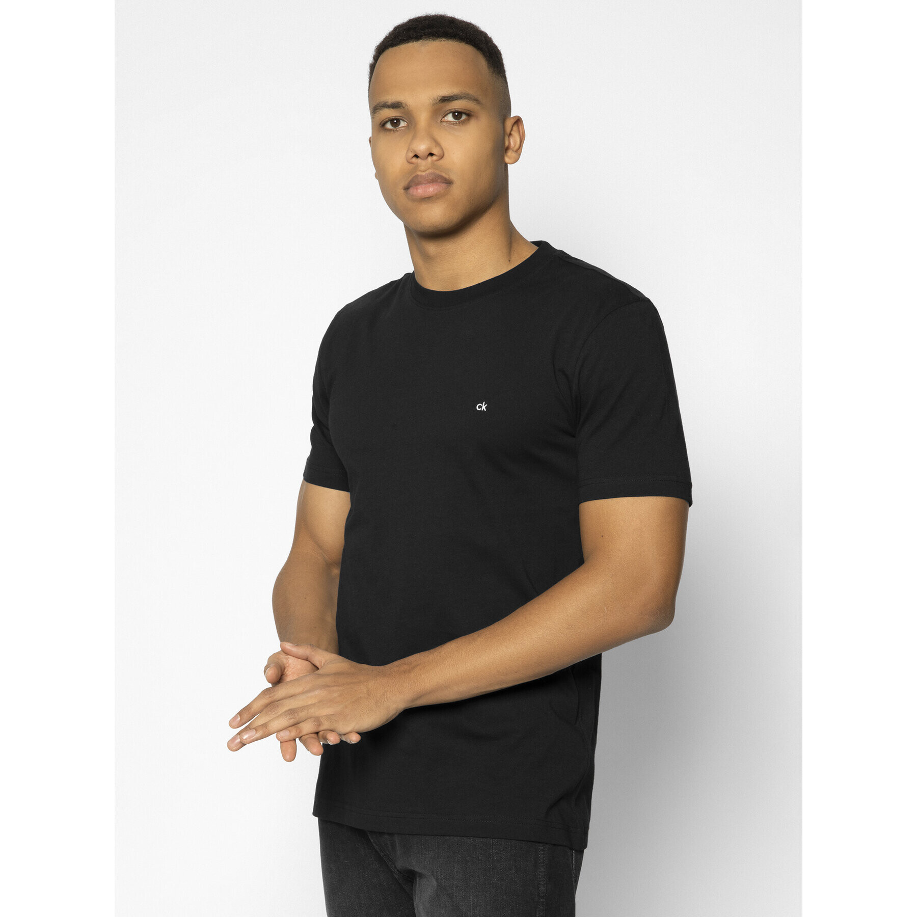 Calvin Klein Tricou Logo Embroidery K10K104061 Negru Regular Fit - Pled.ro