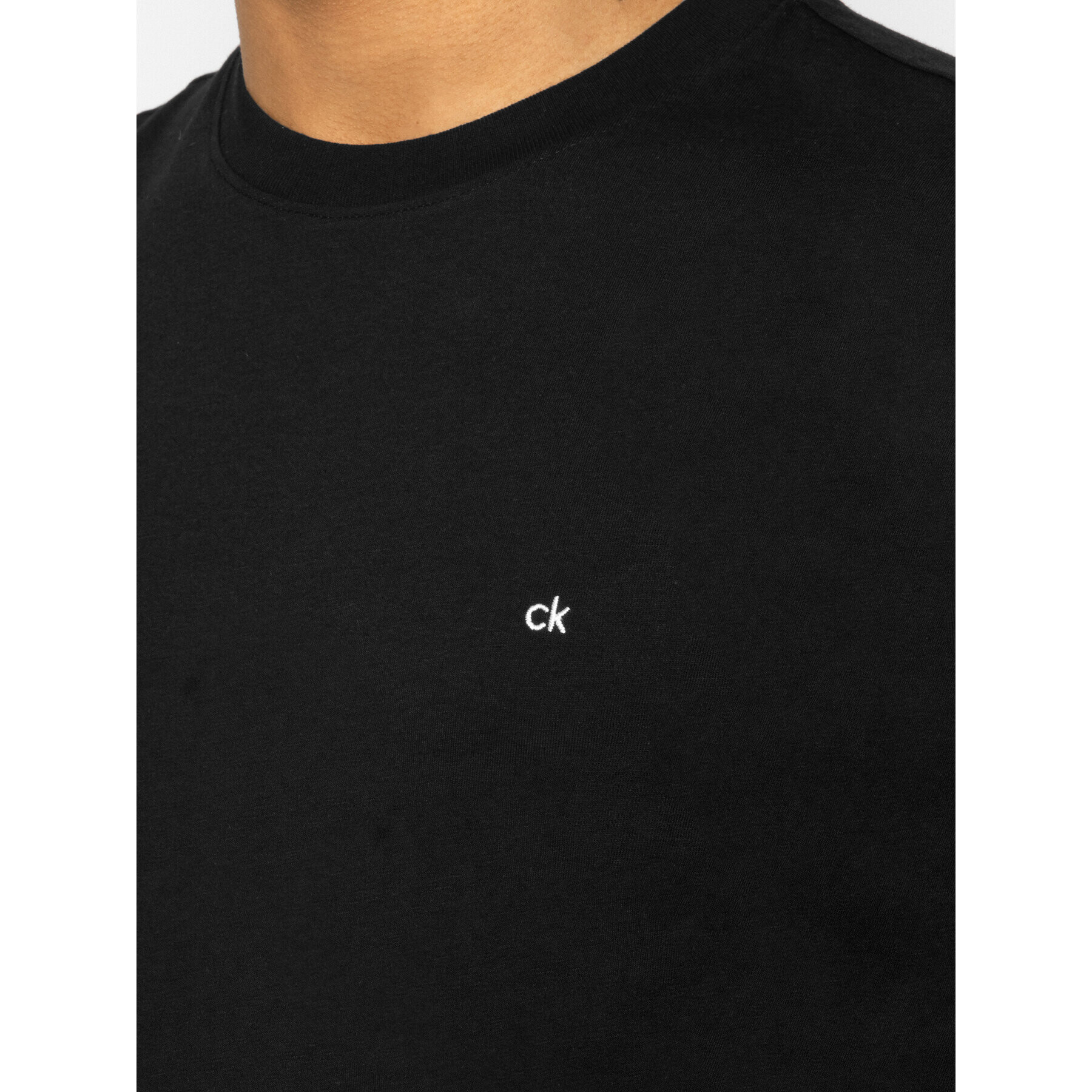 Calvin Klein Tricou Logo Embroidery K10K104061 Negru Regular Fit - Pled.ro