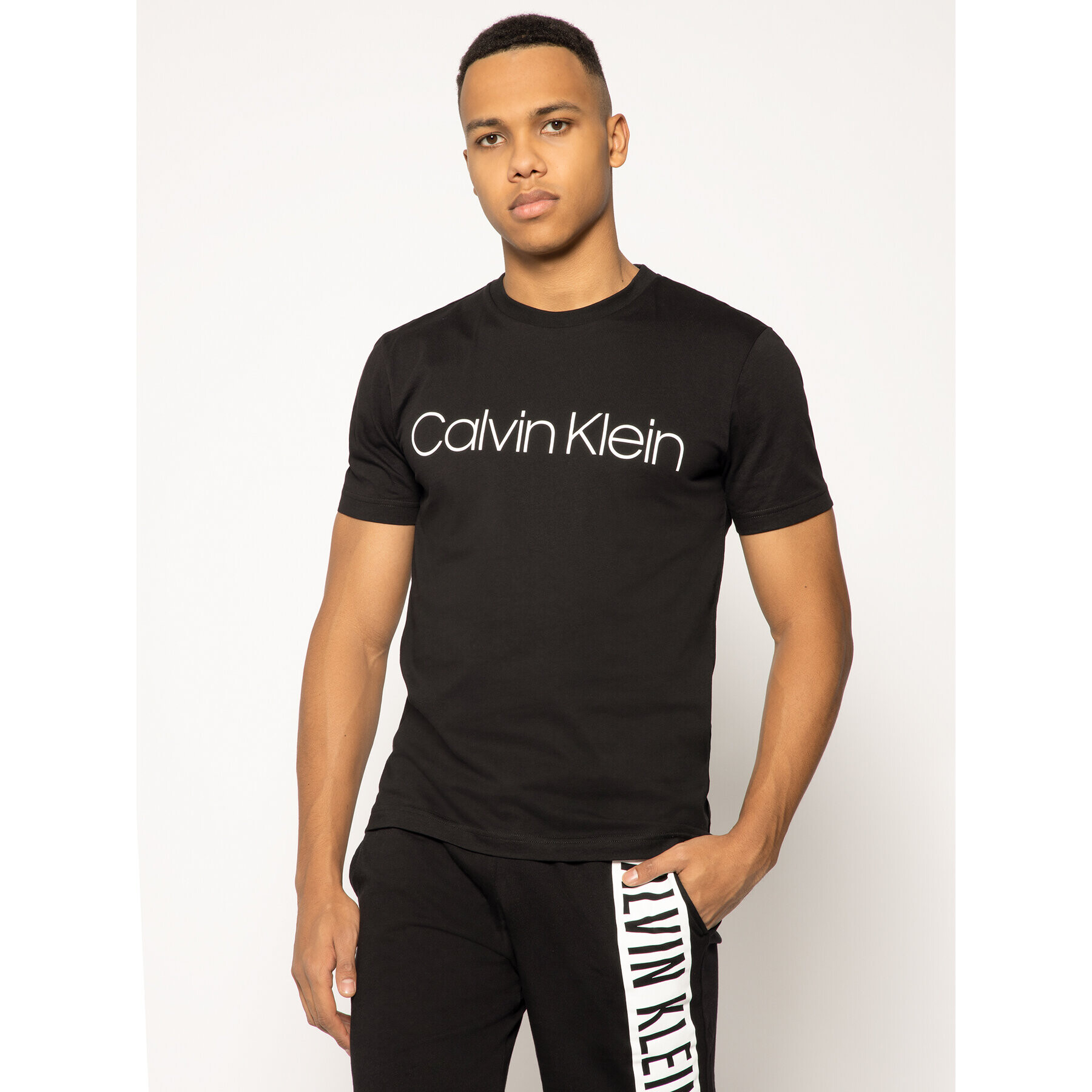 Calvin Klein Tricou Logo K10K104063 Negru Regular Fit - Pled.ro