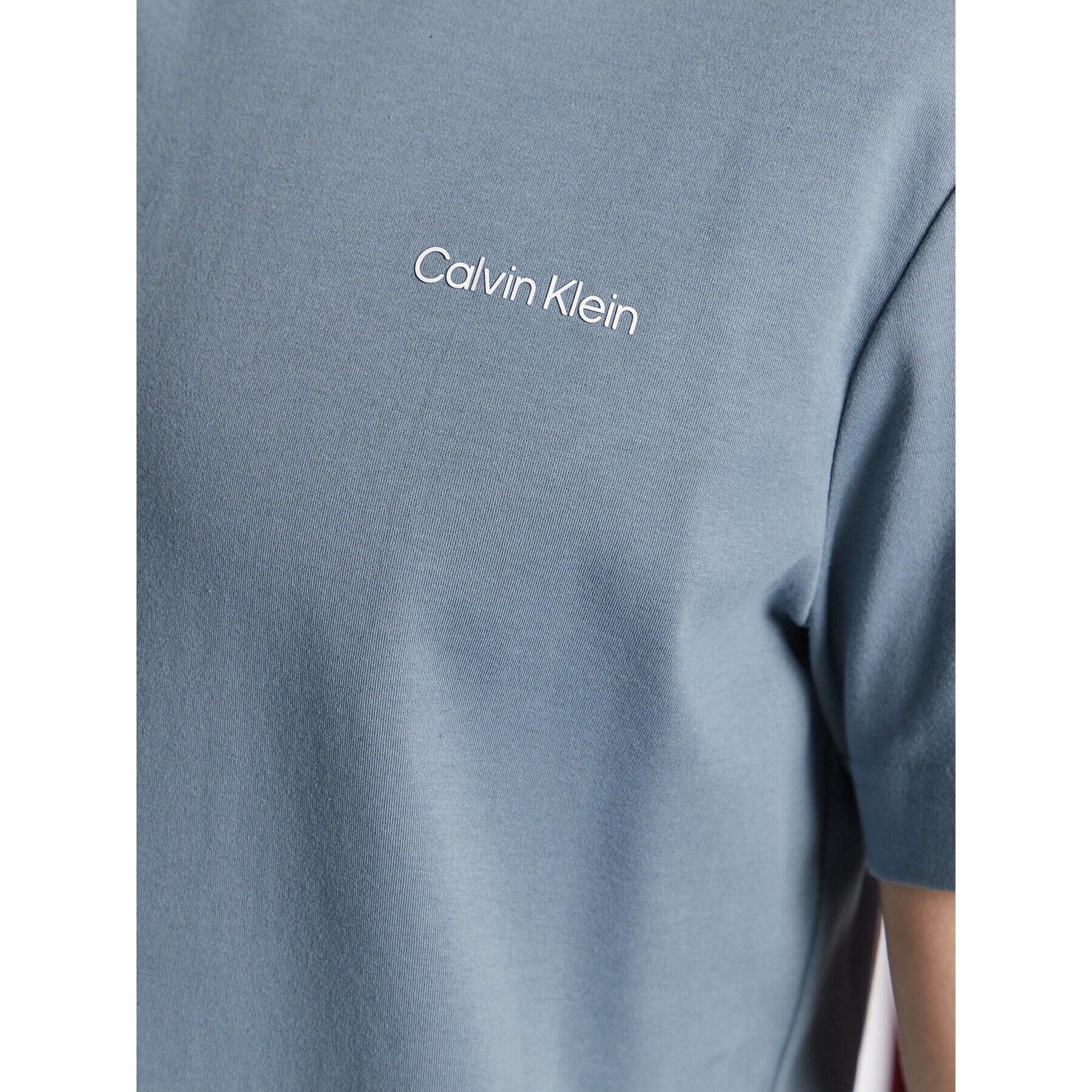 Calvin Klein Tricou Micro Logo Interlock K10K109894 Albastru Regular Fit - Pled.ro