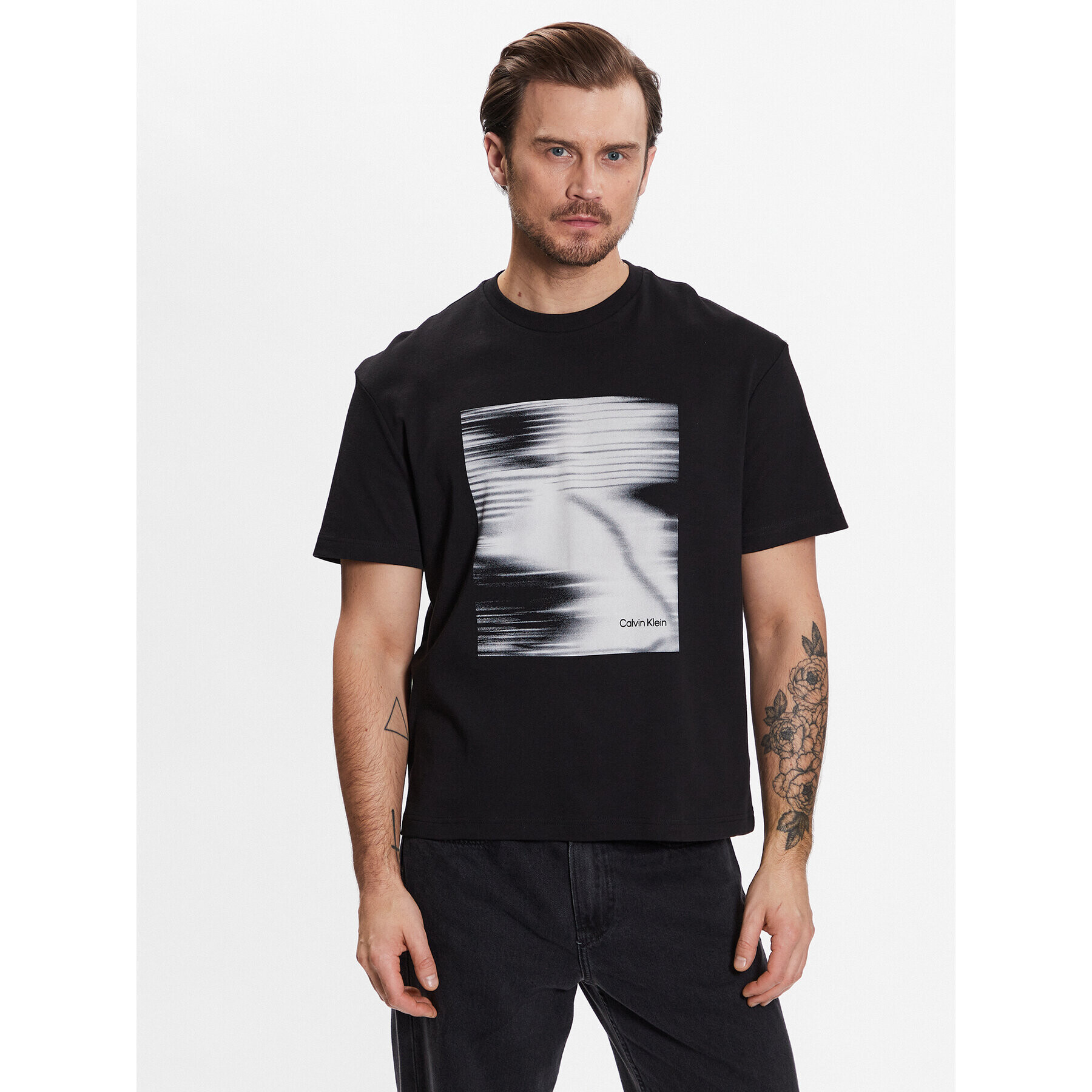 Calvin Klein Tricou Motion Graphic Comfort T-Shirt K10K111116 Negru Regular Fit - Pled.ro