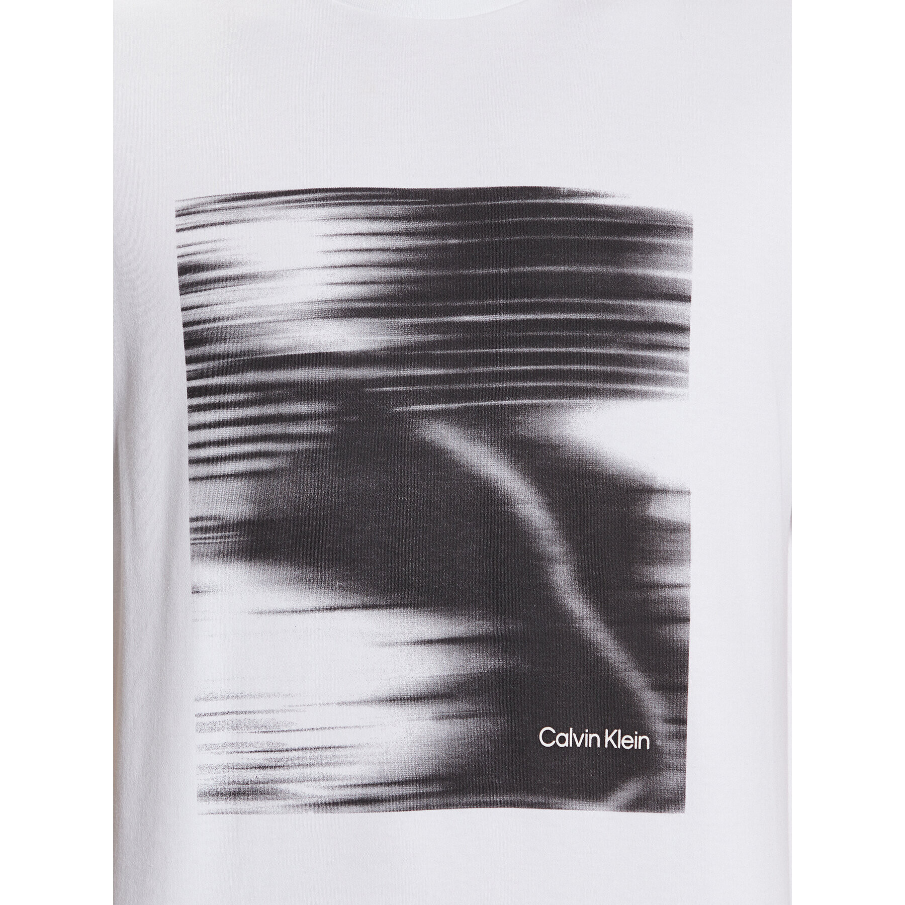 Calvin Klein Tricou Motion Graphic K10K111116 Alb Regular Fit - Pled.ro