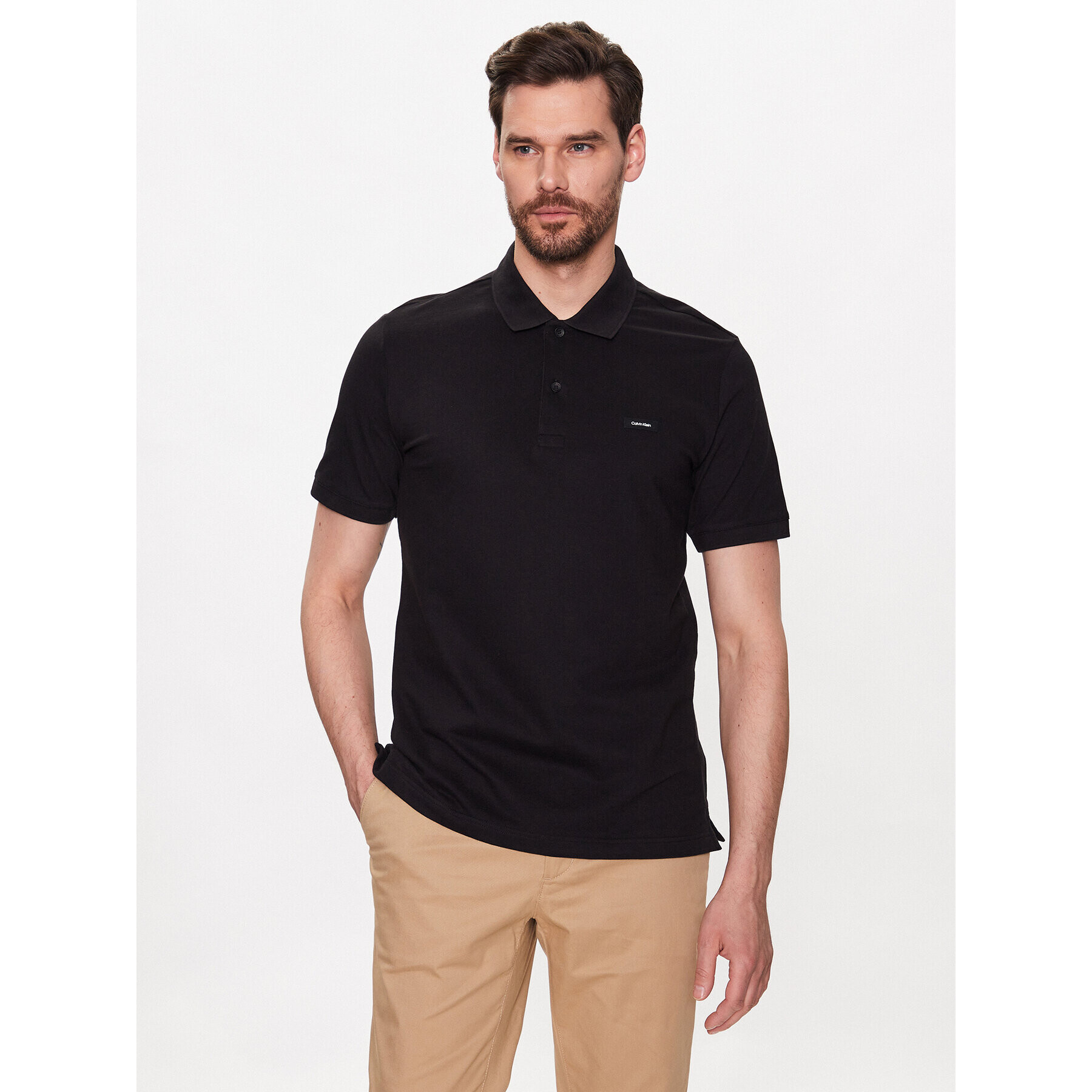 Calvin Klein Tricou polo K10K111196 Negru Slim Fit - Pled.ro