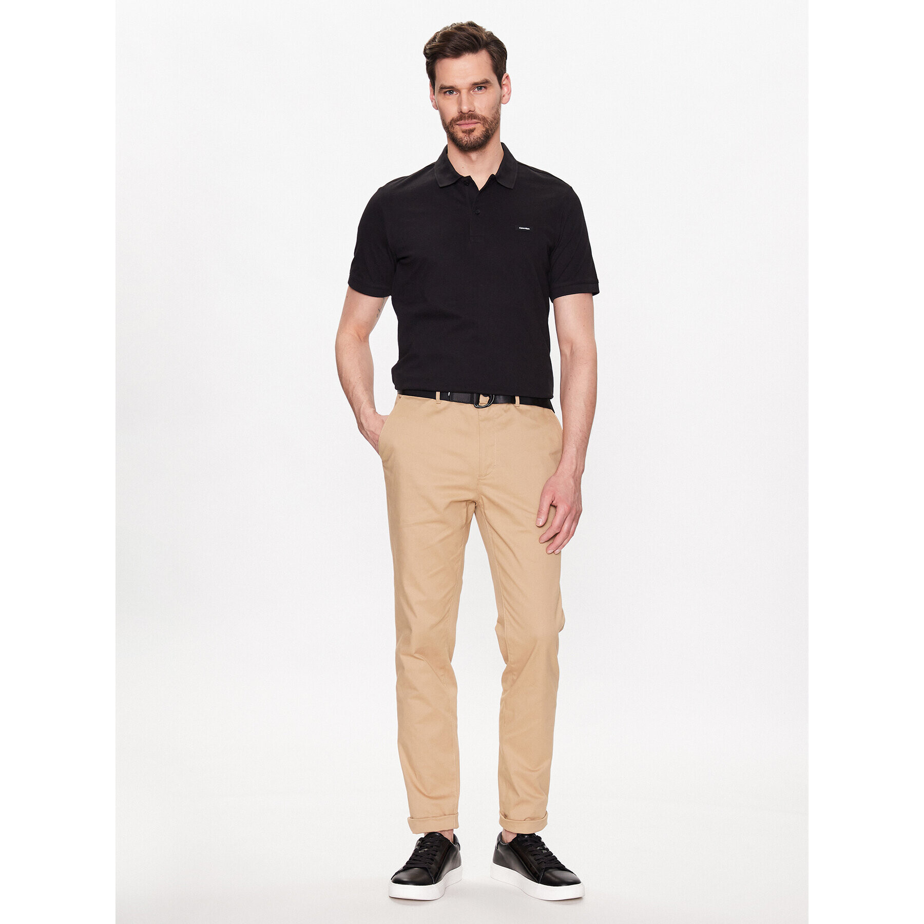 Calvin Klein Tricou polo K10K111196 Negru Slim Fit - Pled.ro