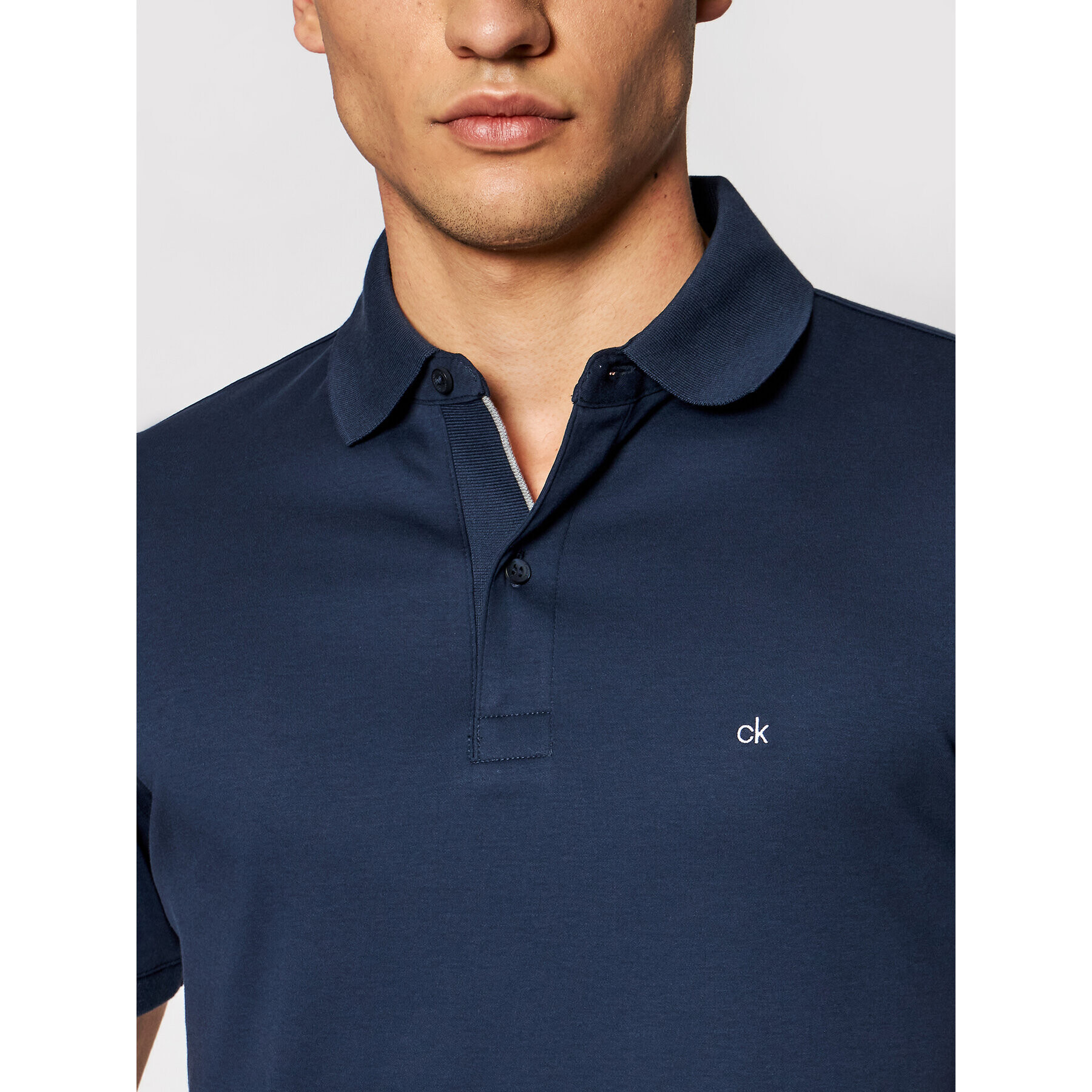 Calvin Klein Tricou polo Liquid Touch K10K107090 Bleumarin Slim Fit - Pled.ro