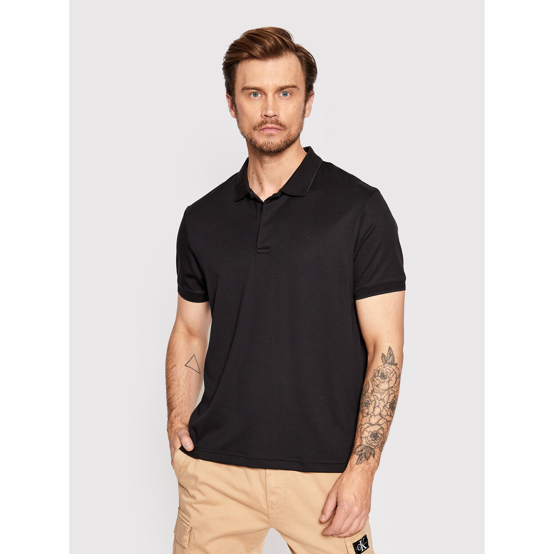 Calvin Klein Tricou polo Liquid Touch K10K108722 Negru Comfort Fit - Pled.ro