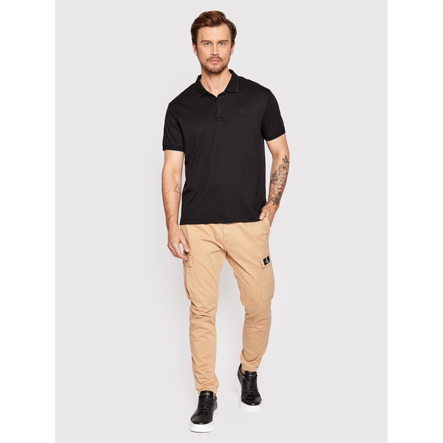 Calvin Klein Tricou polo Liquid Touch K10K108722 Negru Comfort Fit - Pled.ro