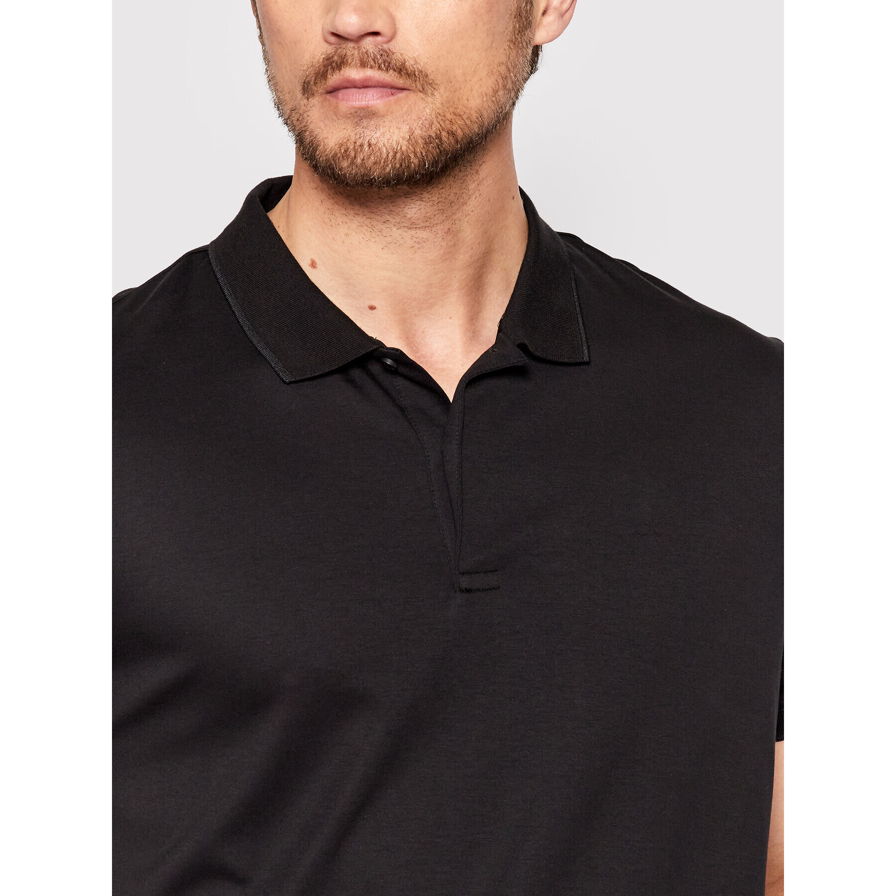 Calvin Klein Tricou polo Liquid Touch K10K108722 Negru Comfort Fit - Pled.ro