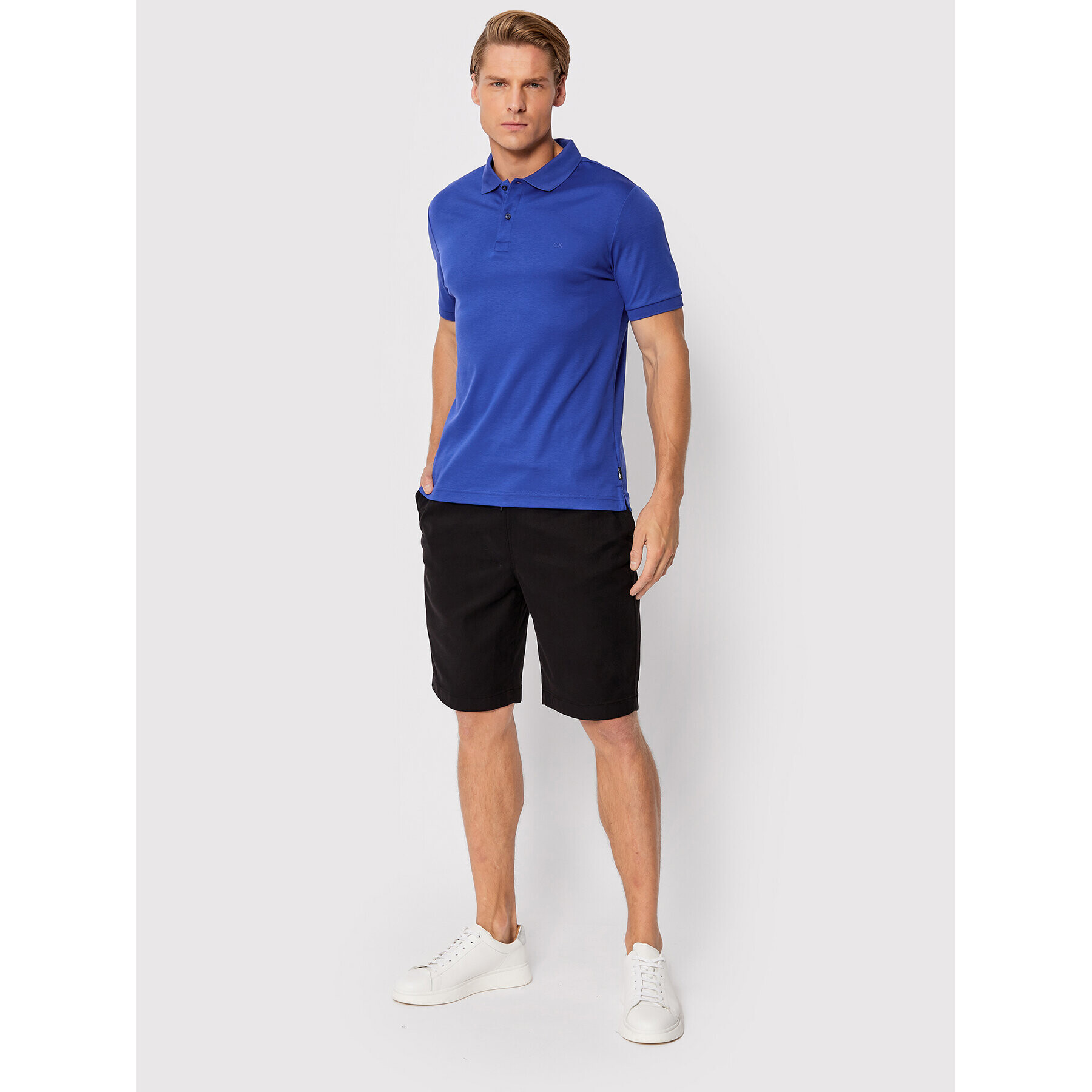 Calvin Klein Tricou polo Liquid Touch K10K108725 Albastru Slim Fit - Pled.ro