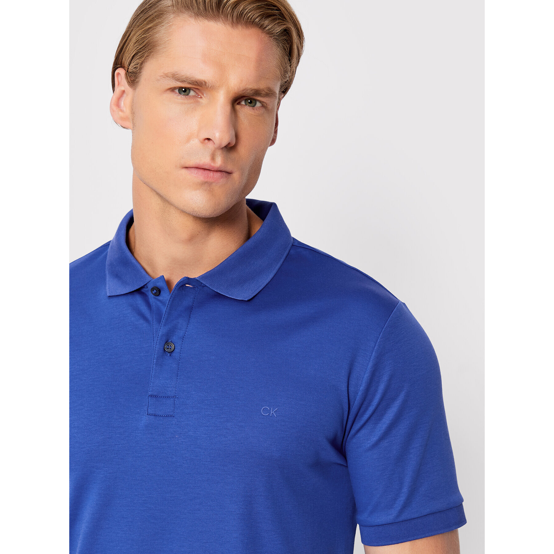 Calvin Klein Tricou polo Liquid Touch K10K108725 Albastru Slim Fit - Pled.ro