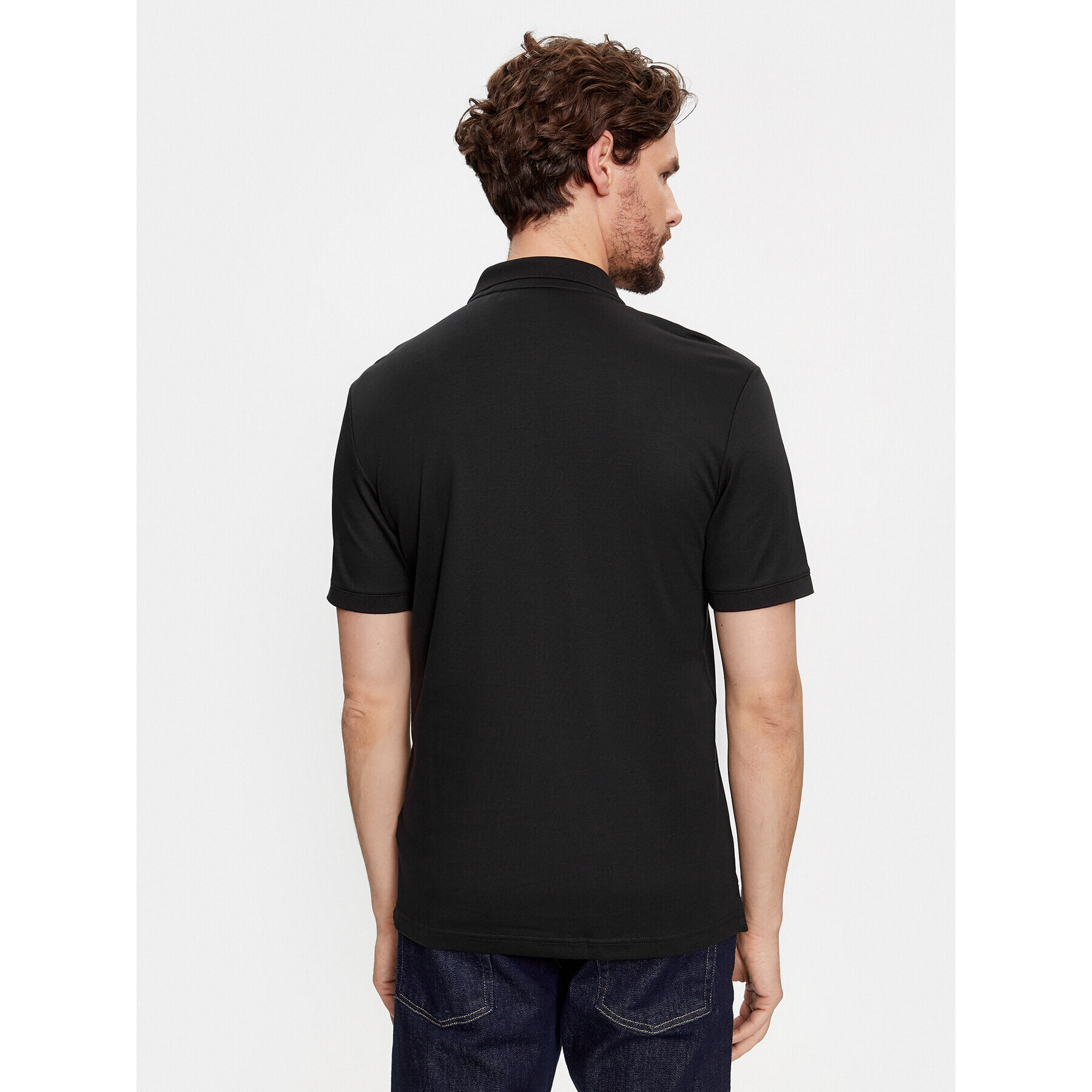 Calvin Klein Tricou polo Smooth Cotton Slim Polo K10K111657 Negru Regular Fit - Pled.ro