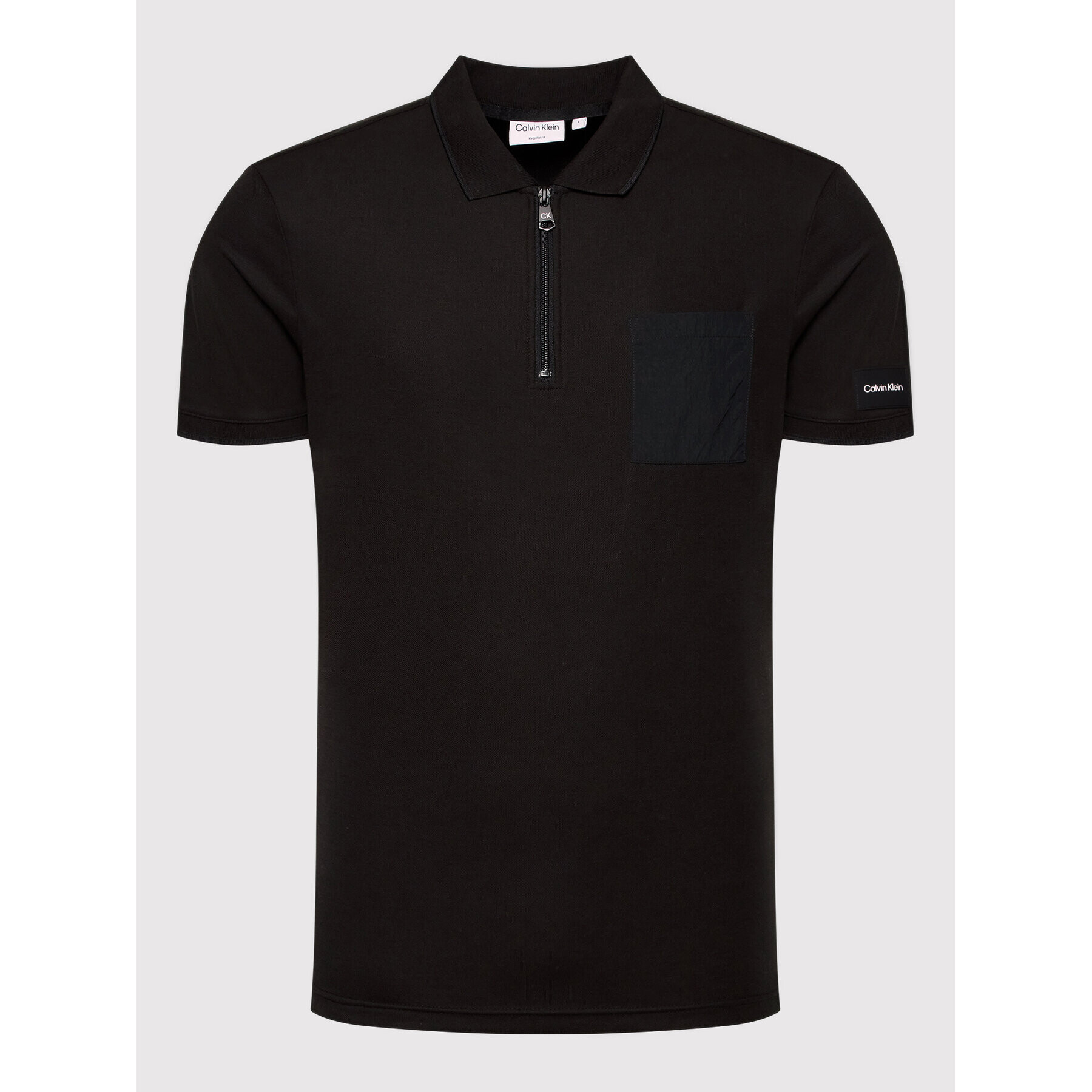 Calvin Klein Tricou polo Tech K10K108729 Negru Regular Fit - Pled.ro