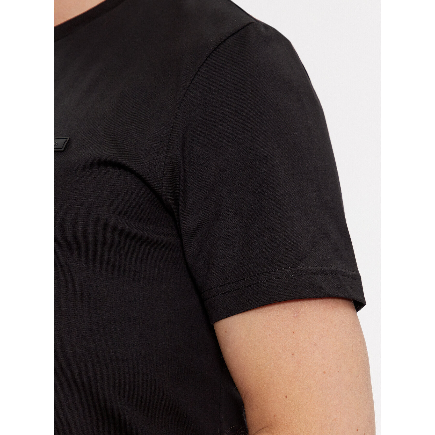 Calvin Klein Tricou Smooth Cotton T-Shirt K10K112229 Negru Regular Fit - Pled.ro