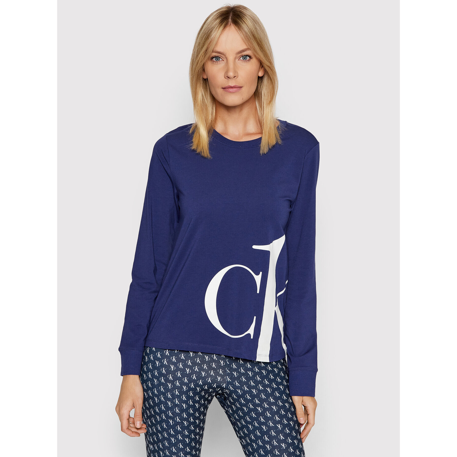 Calvin Klein Underwear Cămașă pijama 000QS6573E Bleumarin Regular Fit - Pled.ro