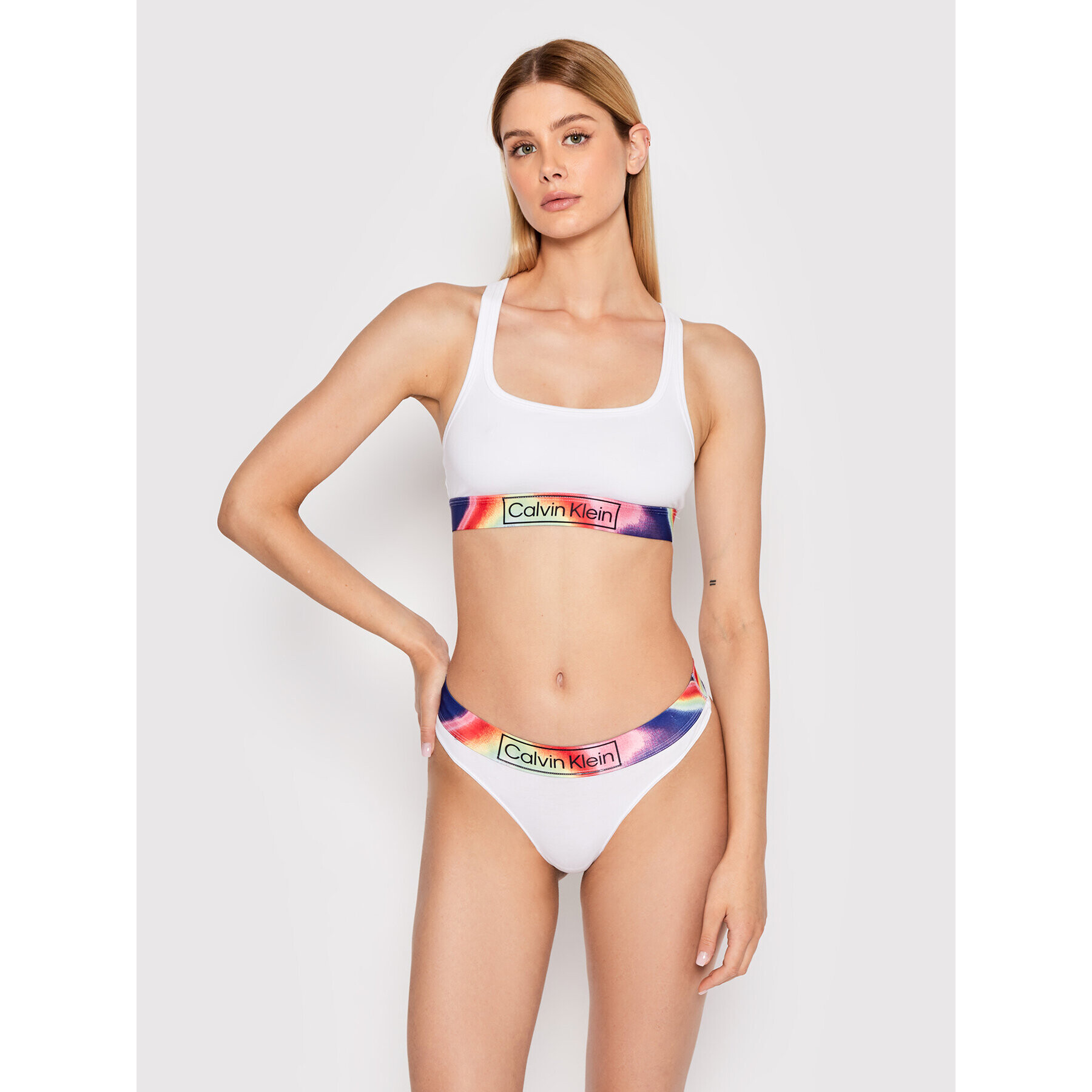 Calvin Klein Underwear Chilot tanga 000QF6857E Alb - Pled.ro