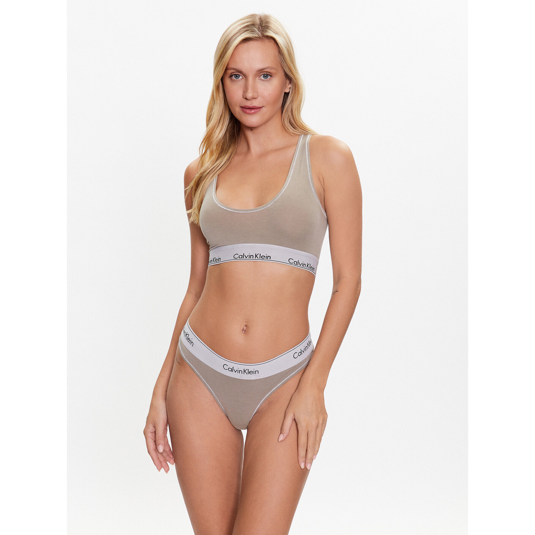 Calvin Klein Underwear Chilot tanga 000QF7208E Bej - Pled.ro