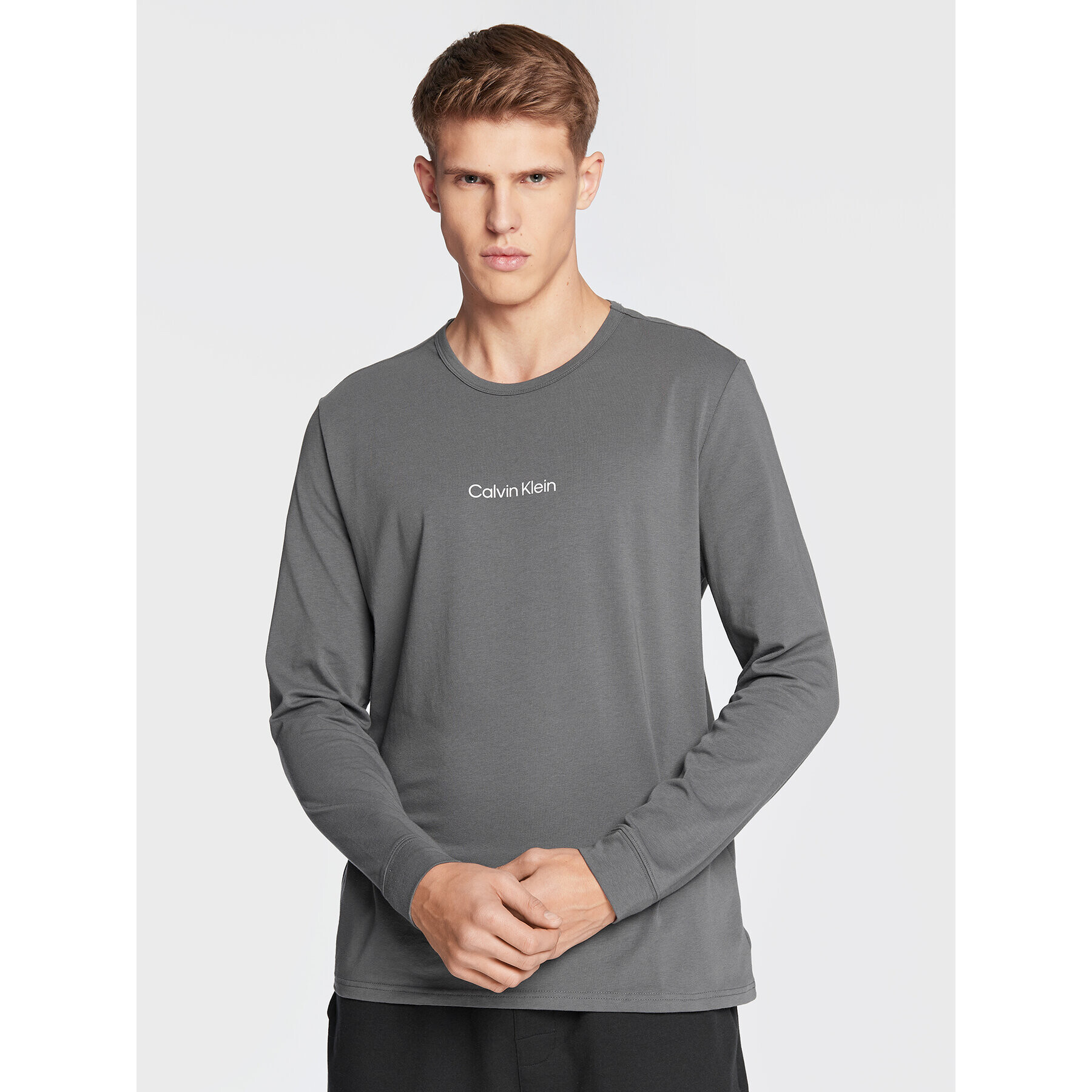 Calvin Klein Underwear Longsleeve Modern Structure 000NM2171E Gri Regular Fit - Pled.ro