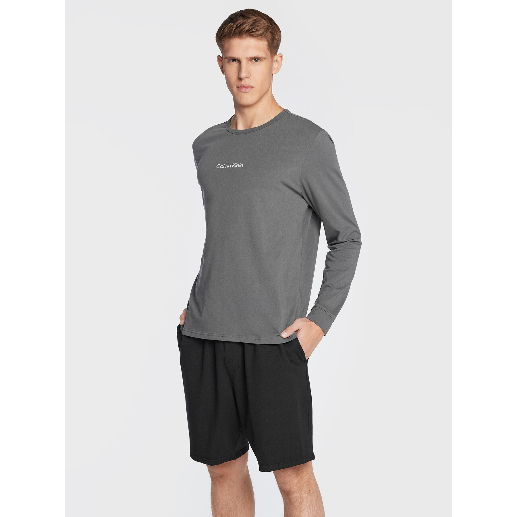 Calvin Klein Underwear Longsleeve Modern Structure 000NM2171E Gri Regular Fit - Pled.ro