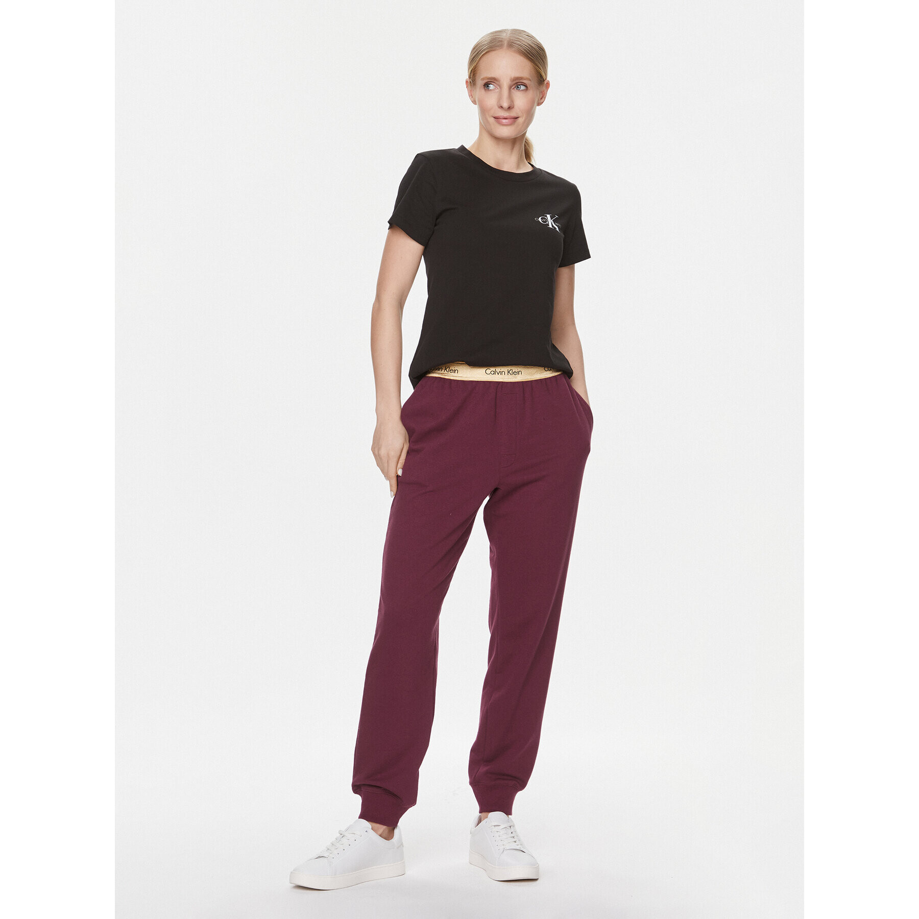 Calvin Klein Underwear Pantaloni pijama 000QS7045E Vișiniu Regular Fit - Pled.ro