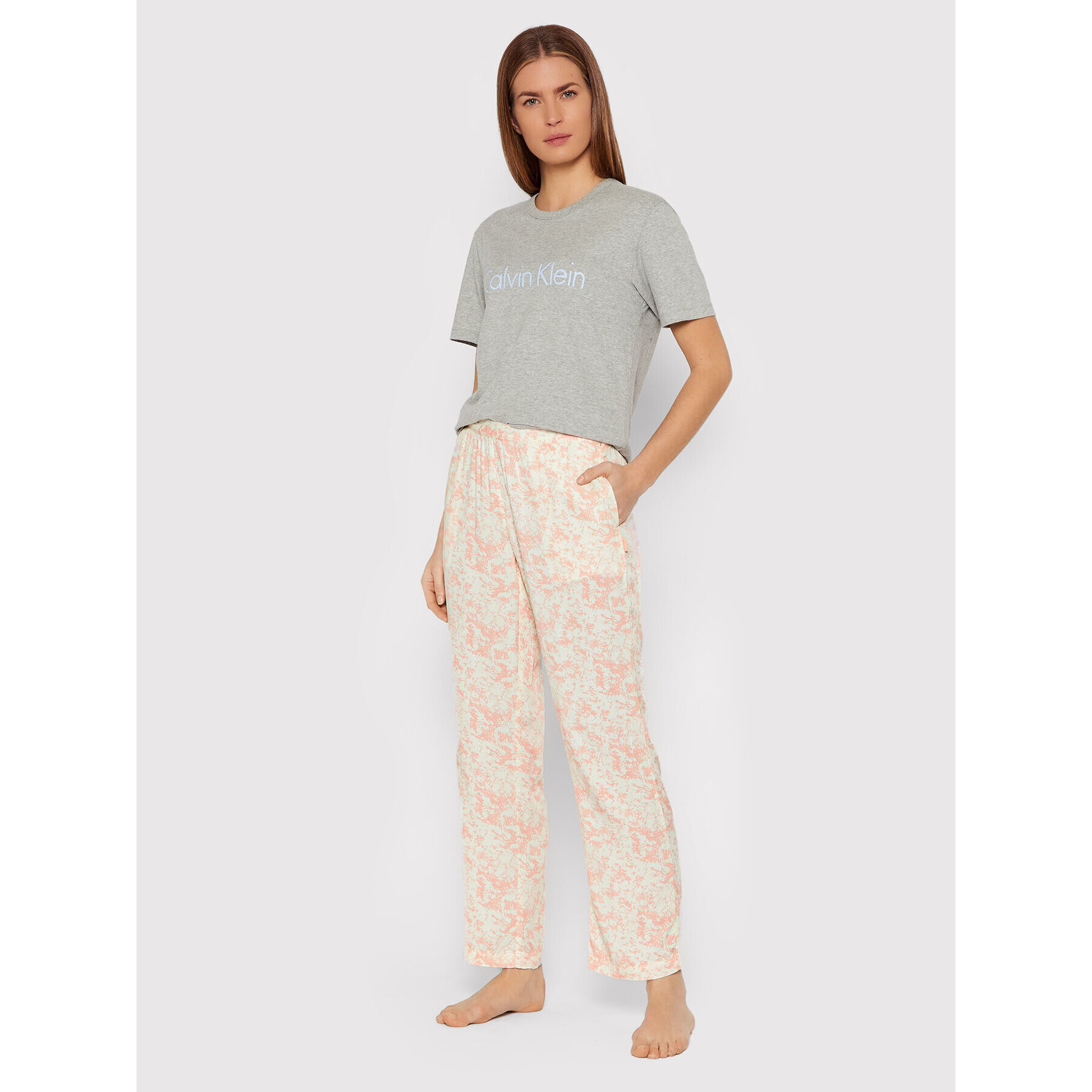 Calvin Klein Underwear Pantaloni pijama Sleep 000QS6028E Bej Regular Fit - Pled.ro