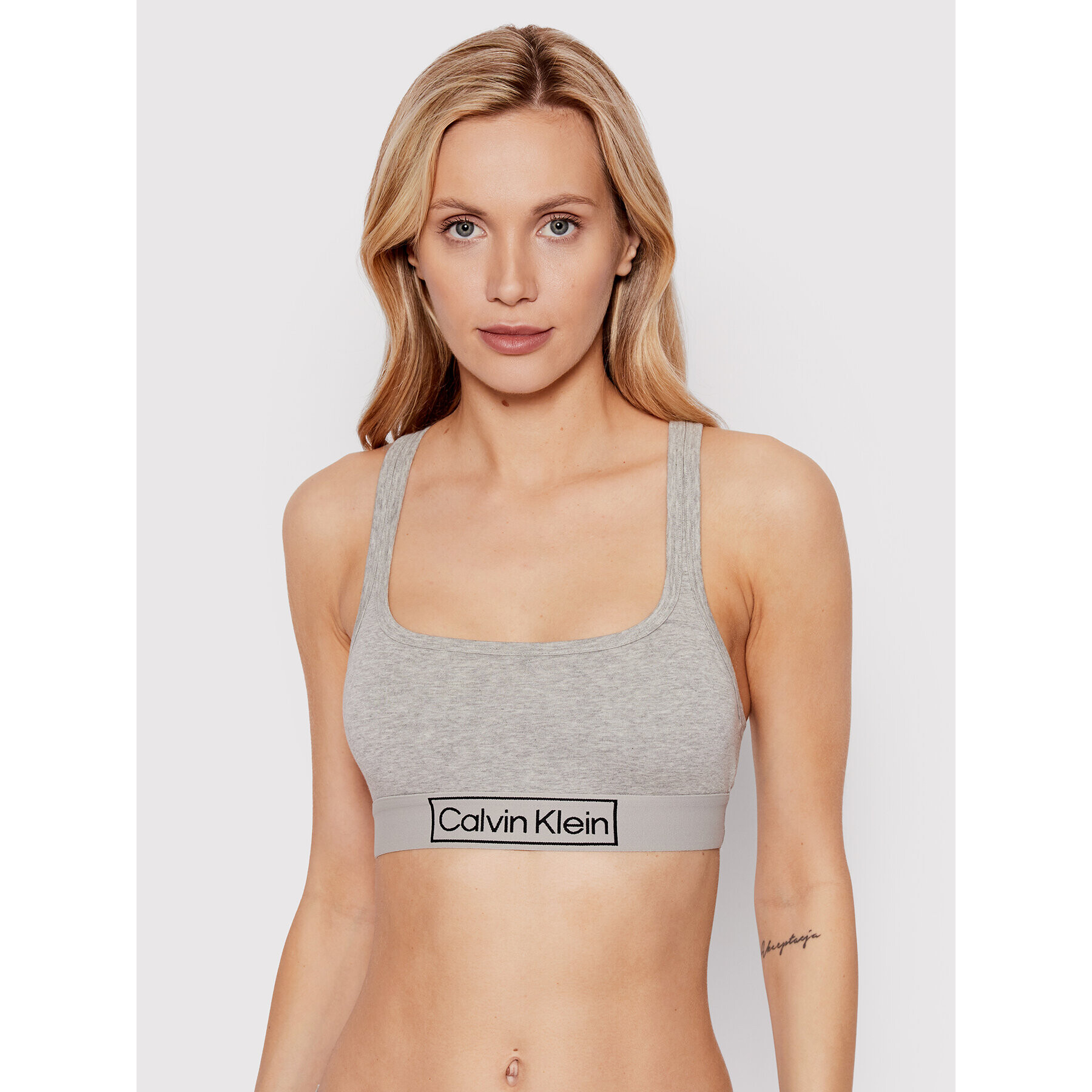 Calvin Klein Underwear Sutien top Reimagined Heritage 000QF6768E Gri - Pled.ro