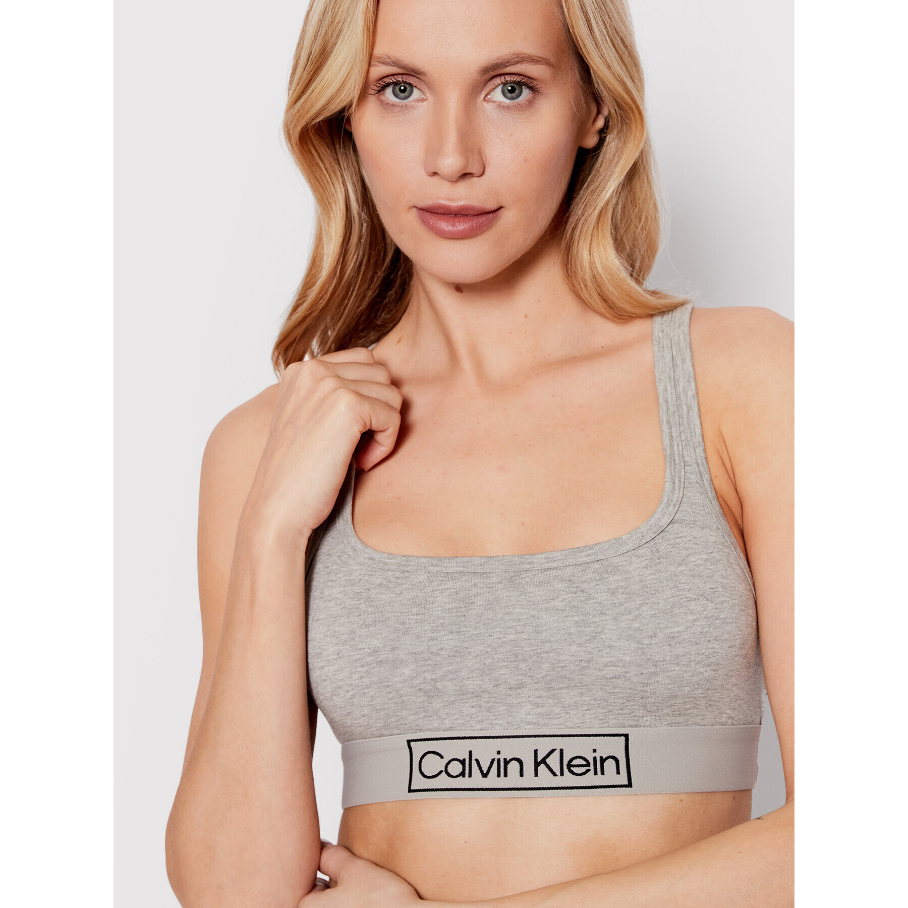 Calvin Klein Underwear Sutien top Reimagined Heritage 000QF6768E Gri - Pled.ro