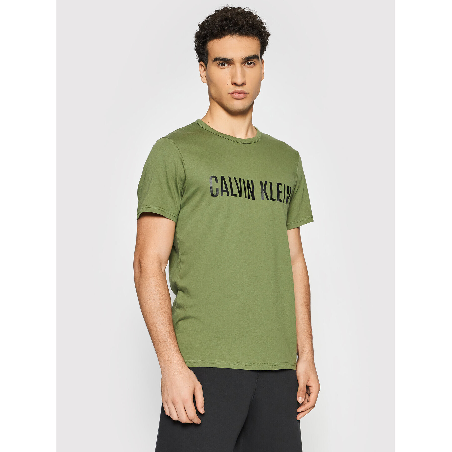 Calvin Klein Underwear Tricou Crew Neck 000NM1959E Verde Regular Fit - Pled.ro