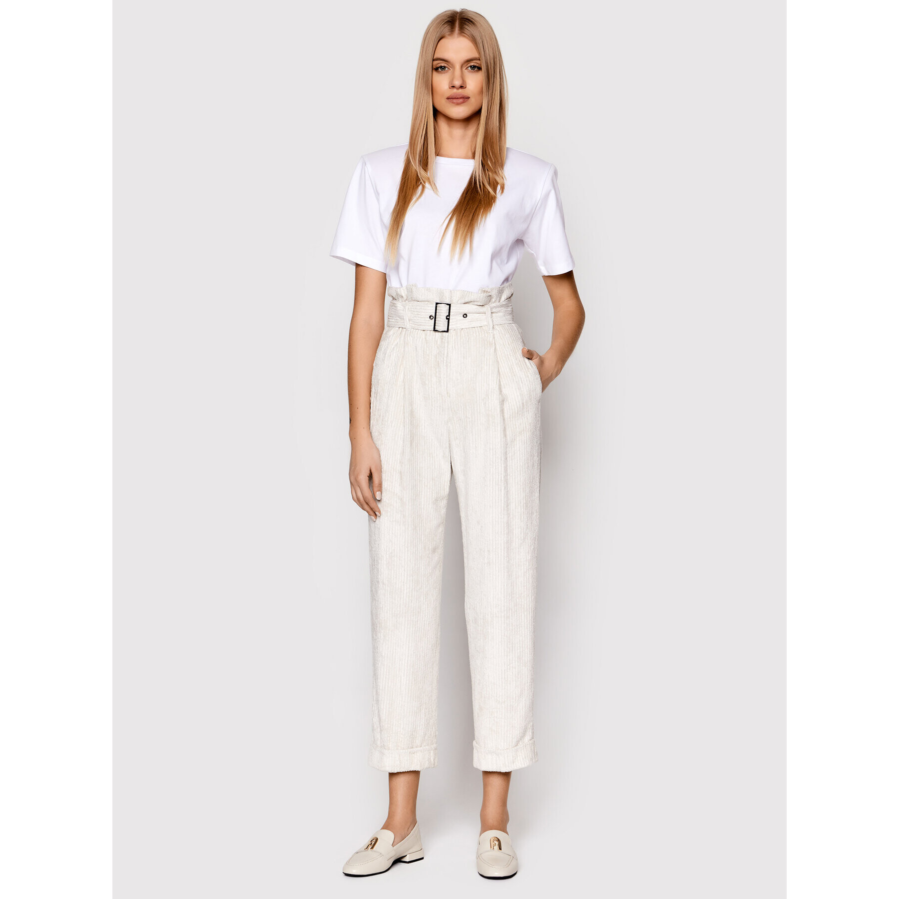 Cappellini Pantaloni din material M04011A 01585 Bej Regular Fit - Pled.ro