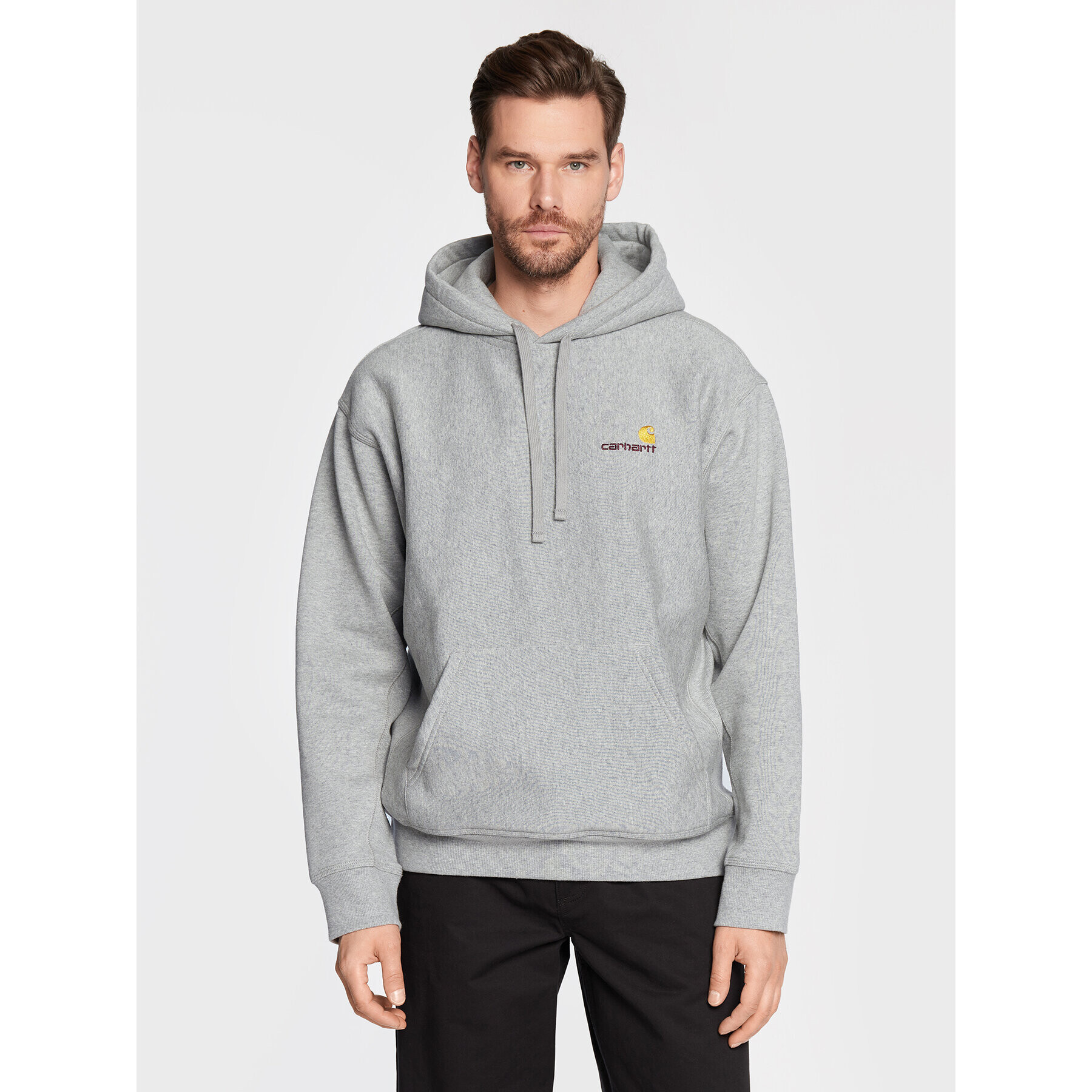 Carhartt WIP Bluză American Script I028279 Gri Regular Fit - Pled.ro