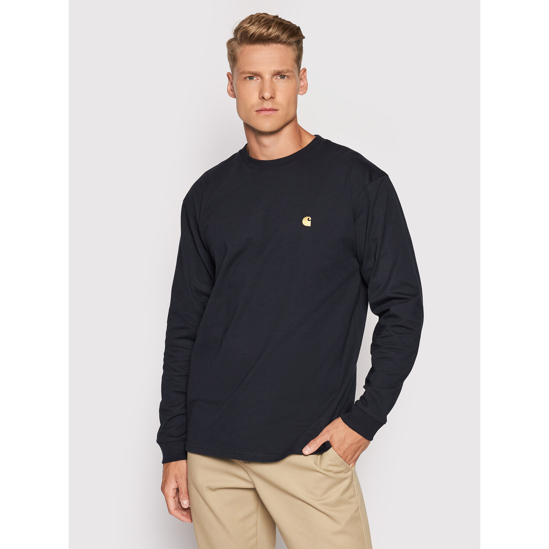 Carhartt WIP Bluză L/S Chase I026392 Bleumarin Loose Fit - Pled.ro