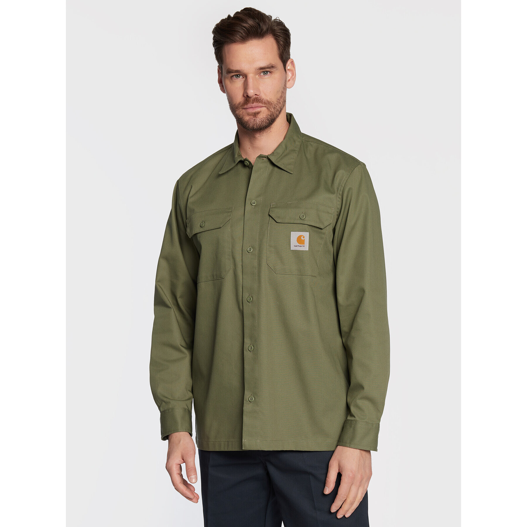 Carhartt WIP Cămașă Master I027579 Verde Regular Fit - Pled.ro