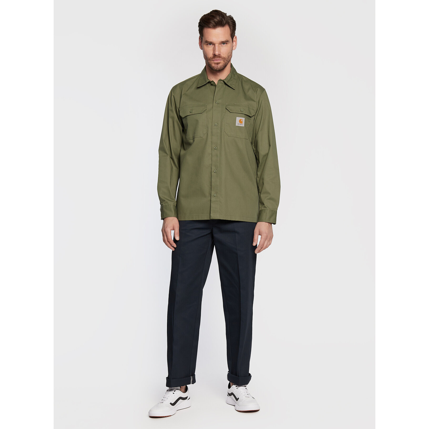 Carhartt WIP Cămașă Master I027579 Verde Regular Fit - Pled.ro