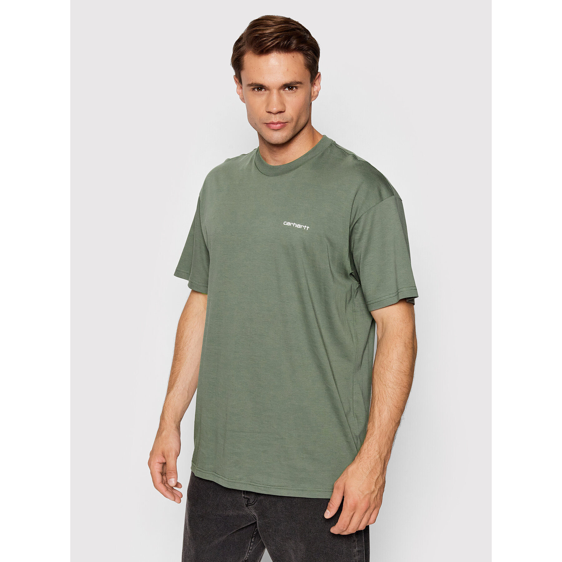 Carhartt WIP Tricou Nils I030111 Verde Loose Fit - Pled.ro