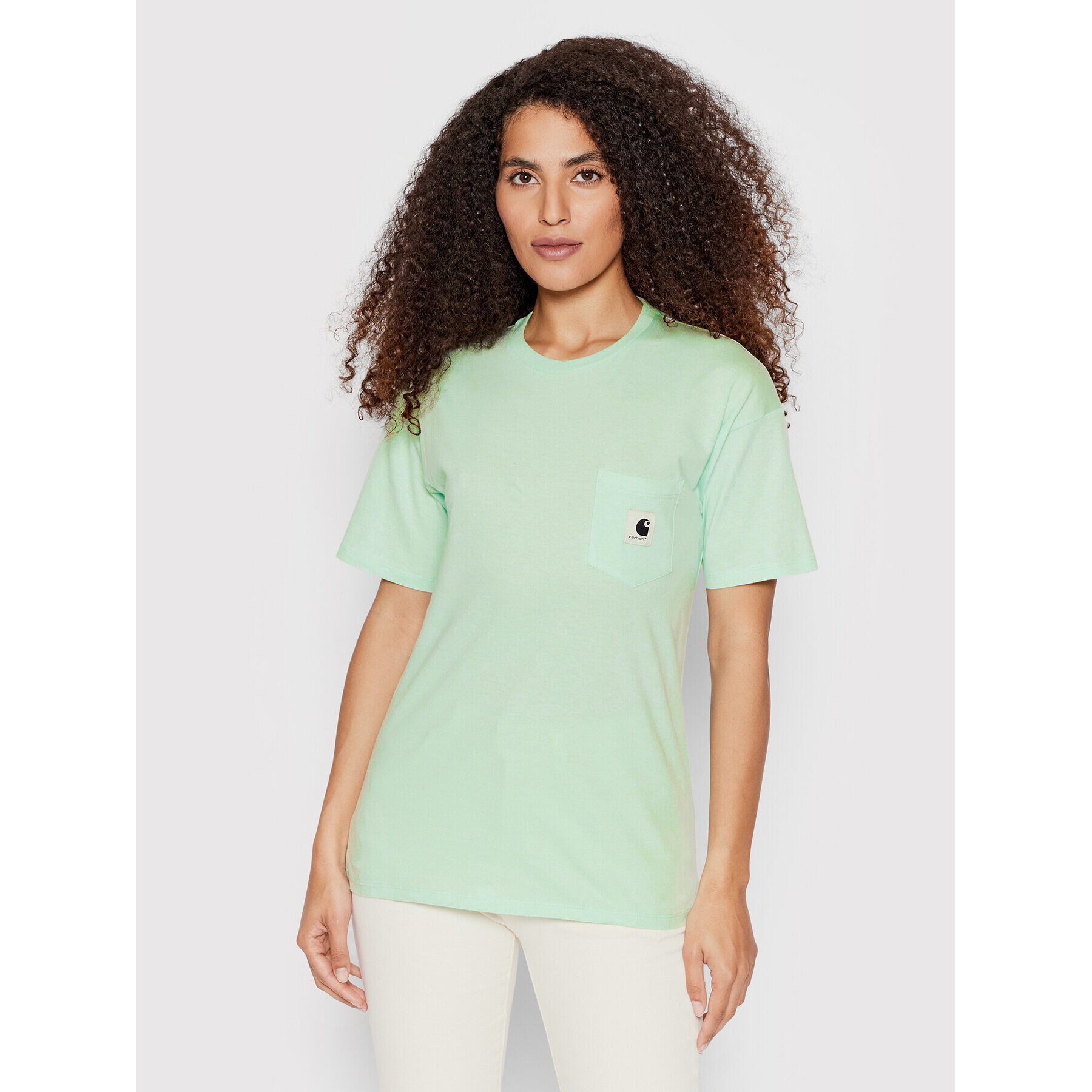 Carhartt WIP Tricou PocketI 029070 Verde Relaxed Fit - Pled.ro