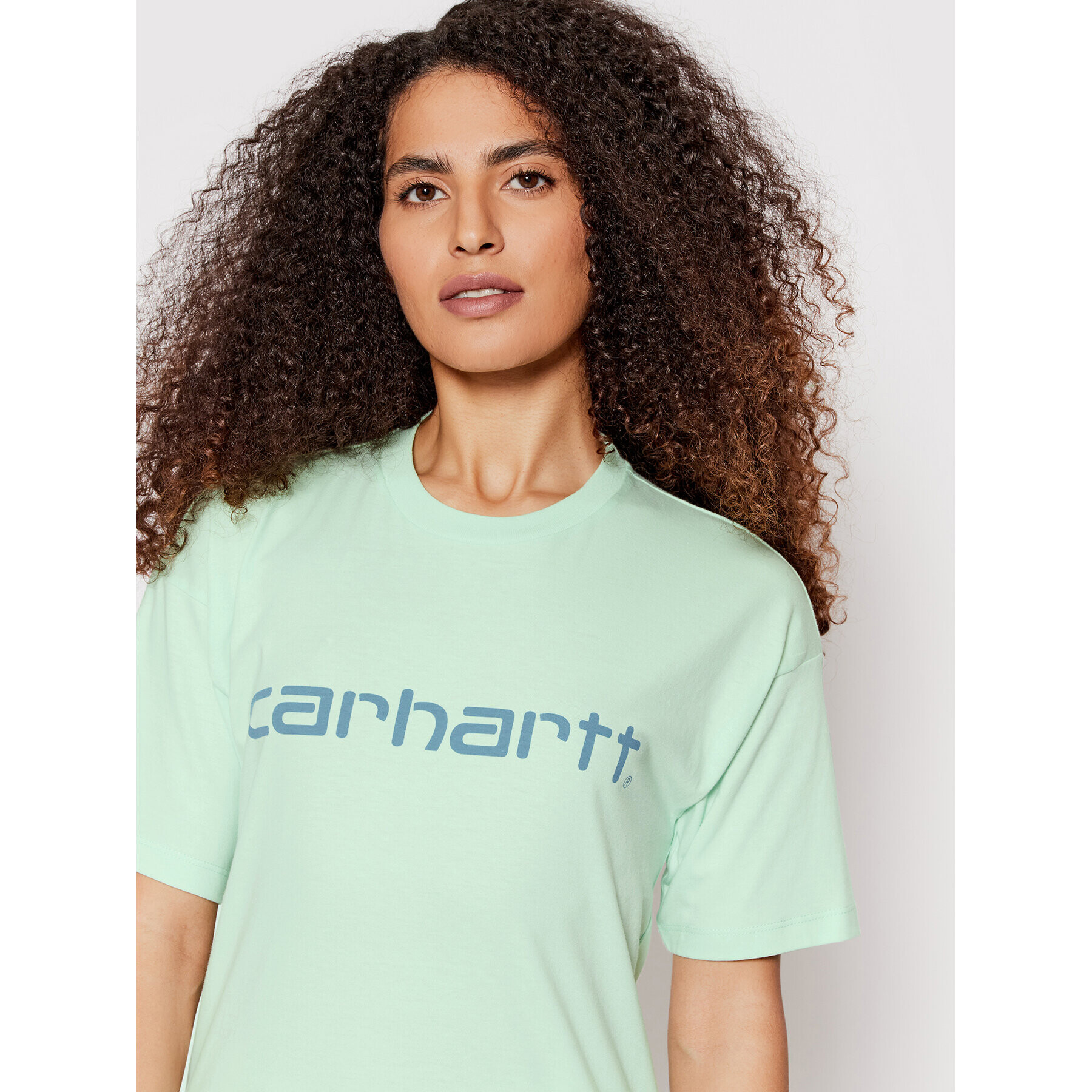 Carhartt WIP Tricou Script I029076 Verde Relaxed Fit - Pled.ro