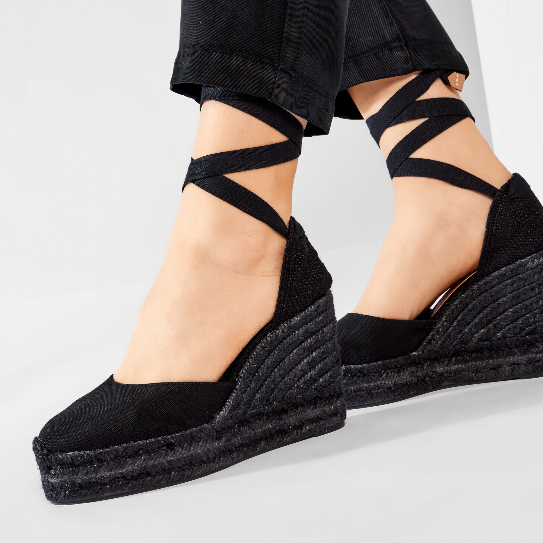 Castañer Espadrile Carina C/8ED/001 020966-100 Negru - Pled.ro