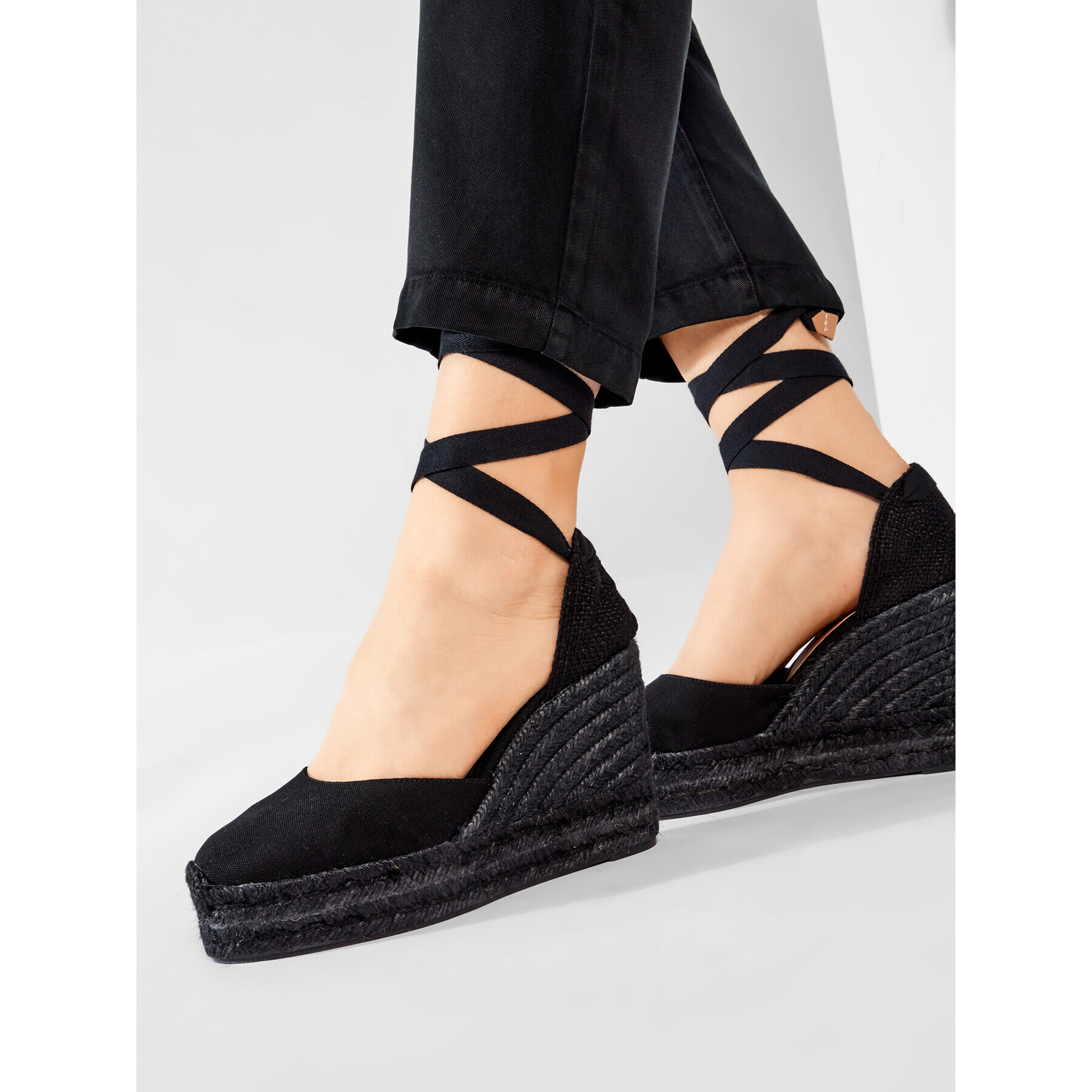 Castañer Espadrile Carina C/8ED/001 020966-100 Negru - Pled.ro