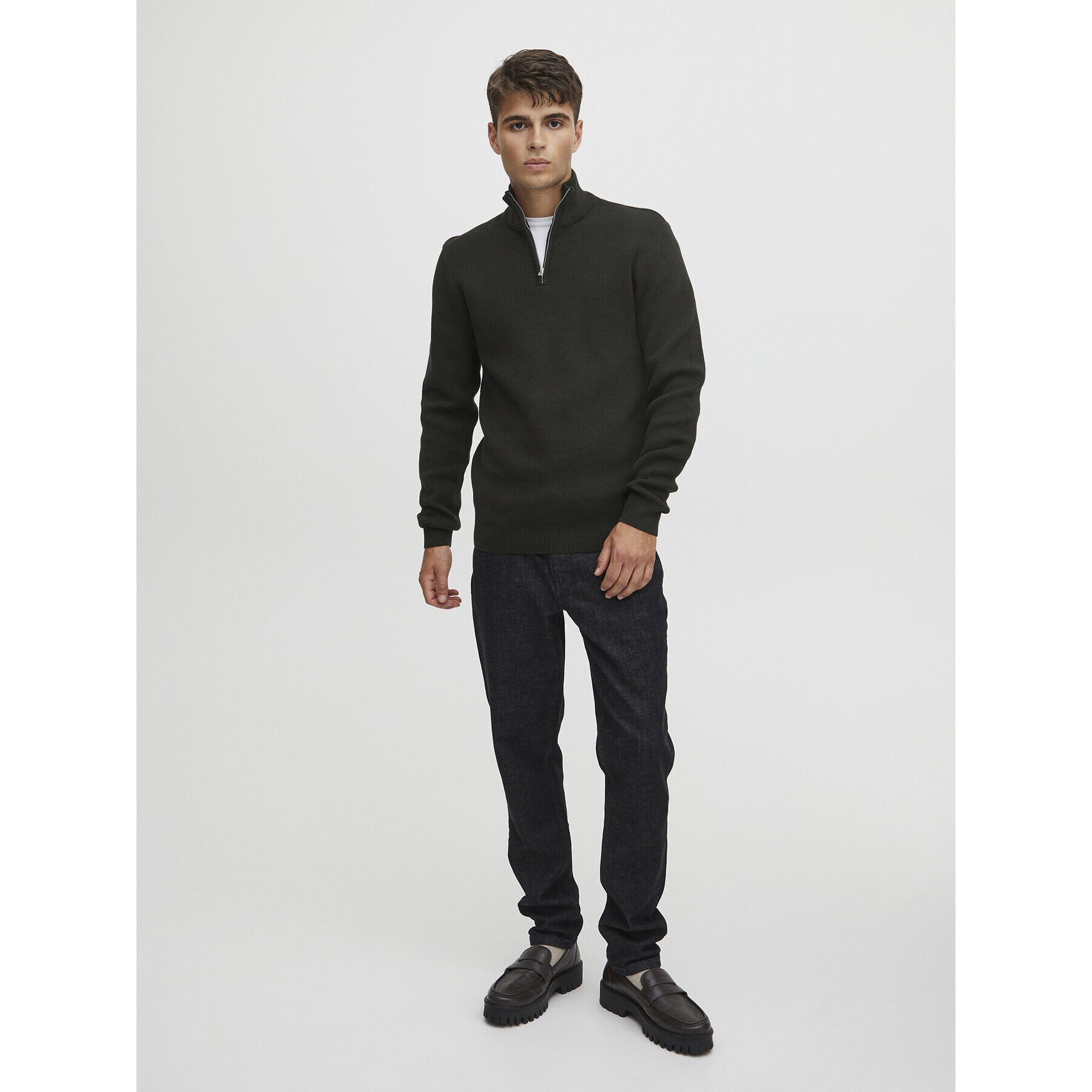 Casual Friday Bluză cu gât 20504889 Verde Regular Fit - Pled.ro