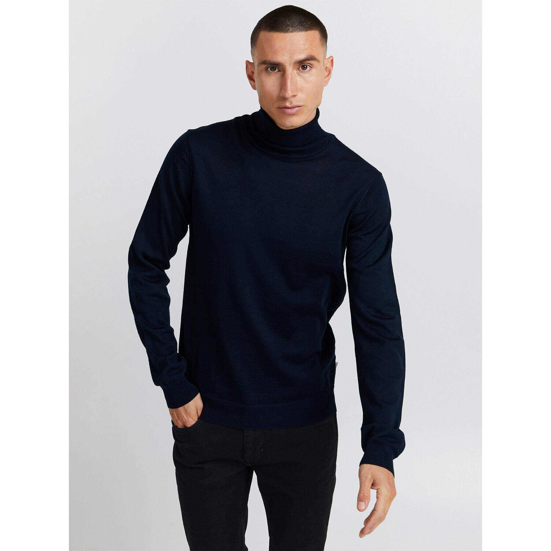 Casual Friday Bluză cu gât 501483 Bleumarin Regular Fit - Pled.ro