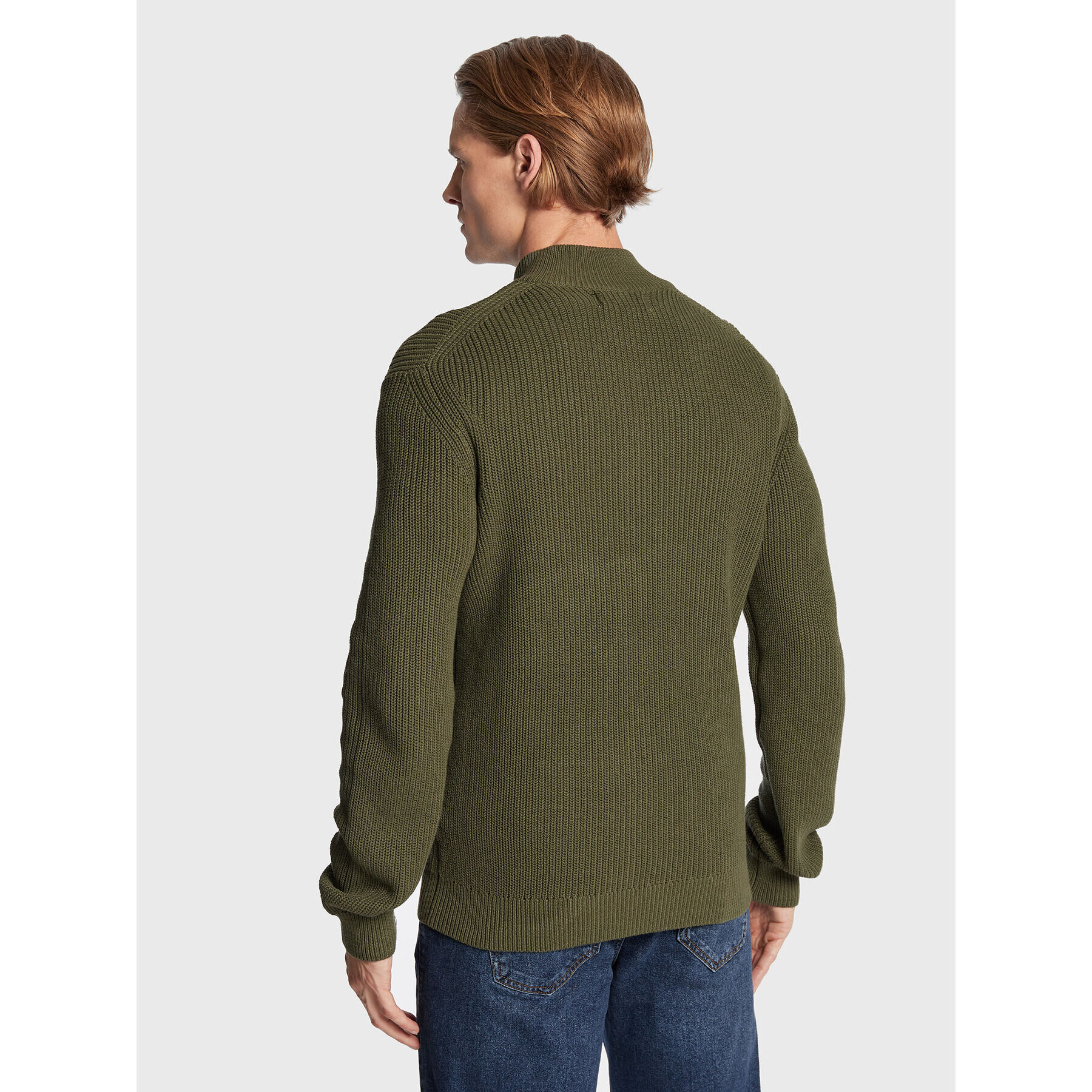 Casual Friday Cardigan Kurt 20504403 Verde Slim Fit - Pled.ro