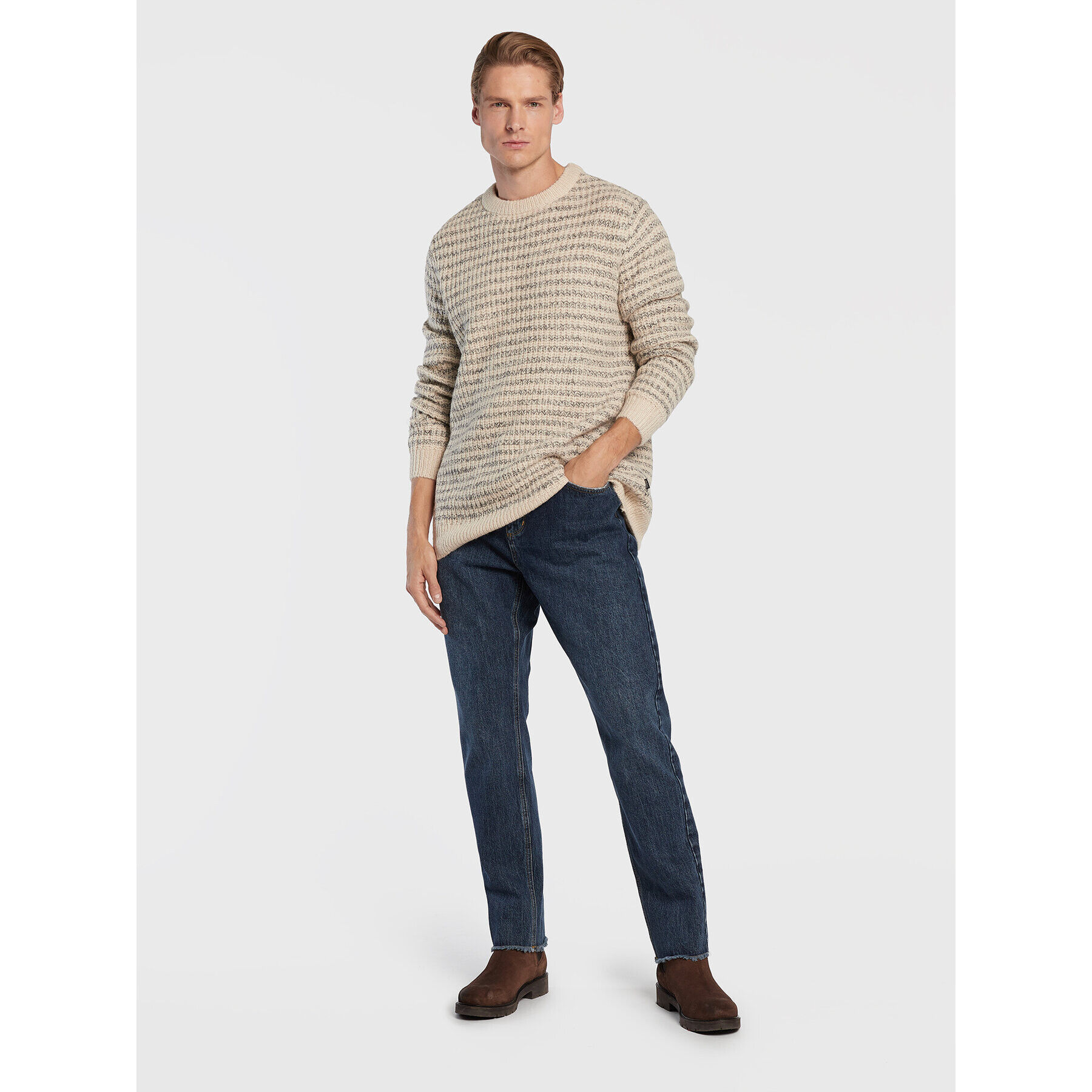 Casual Friday Pulover Karl 20504402 Bej Regular Fit - Pled.ro