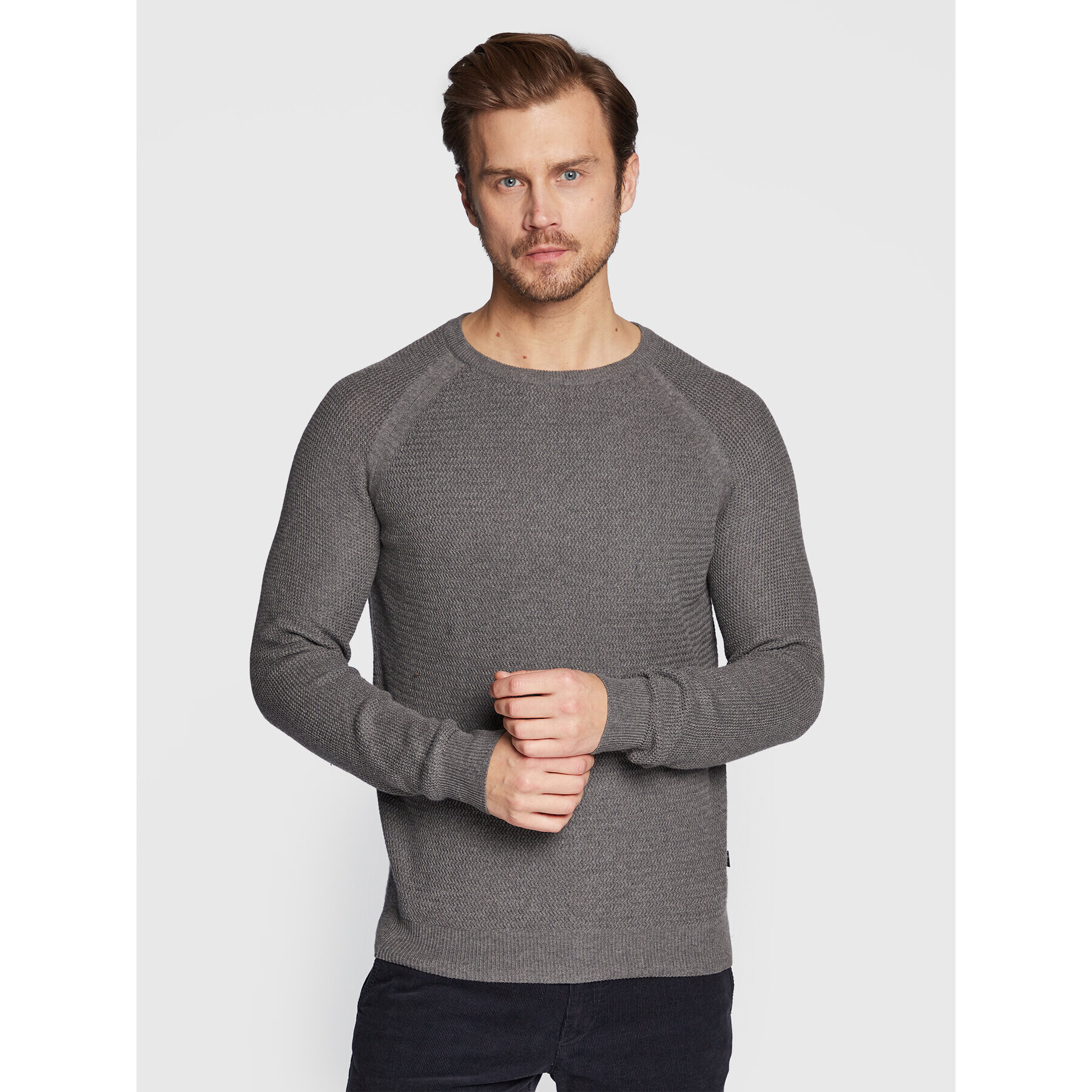 Casual Friday Pulover Kristian 20504507 Gri Regular Fit - Pled.ro