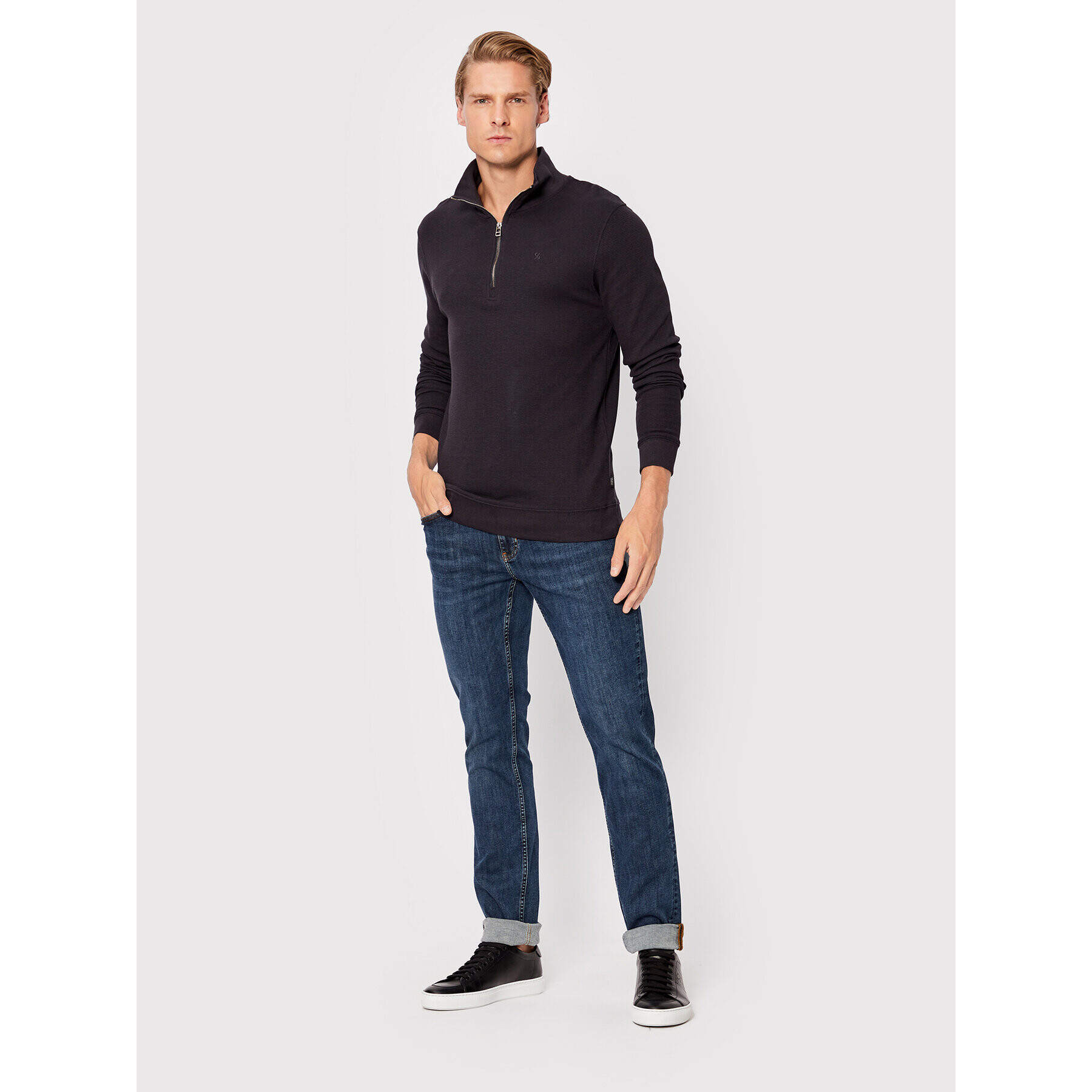 Casual Friday Pulover Sebastian 20504420 Bleumarin Regular Fit - Pled.ro