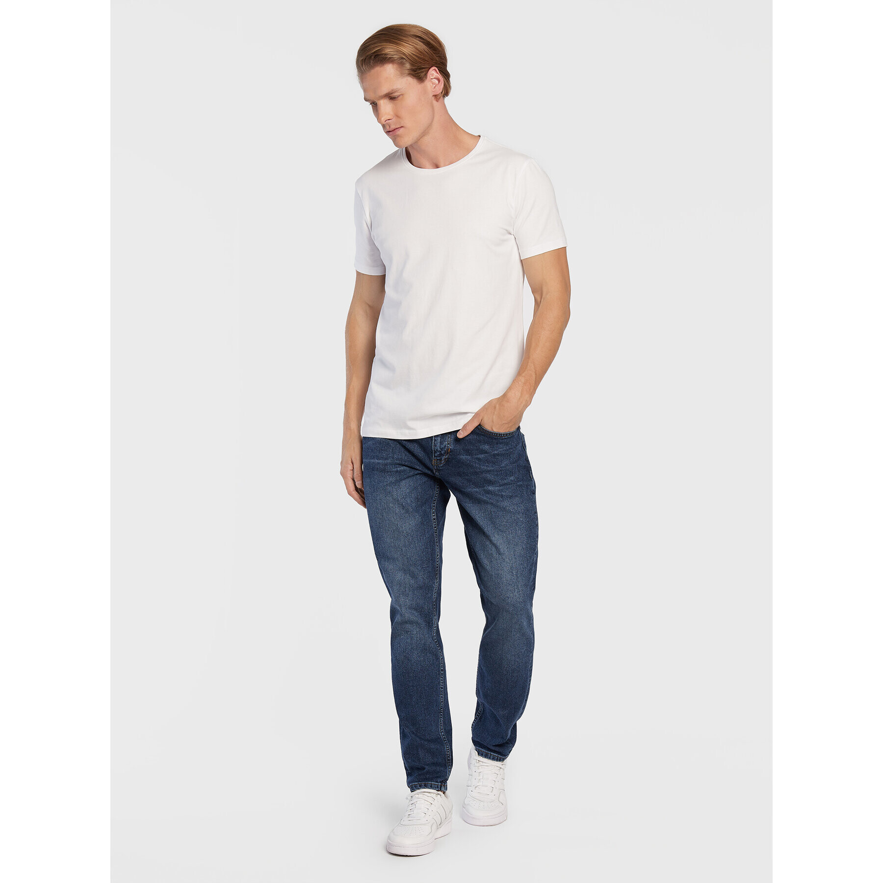 Casual Friday Tricou David 20503063 Alb Slim Fit - Pled.ro