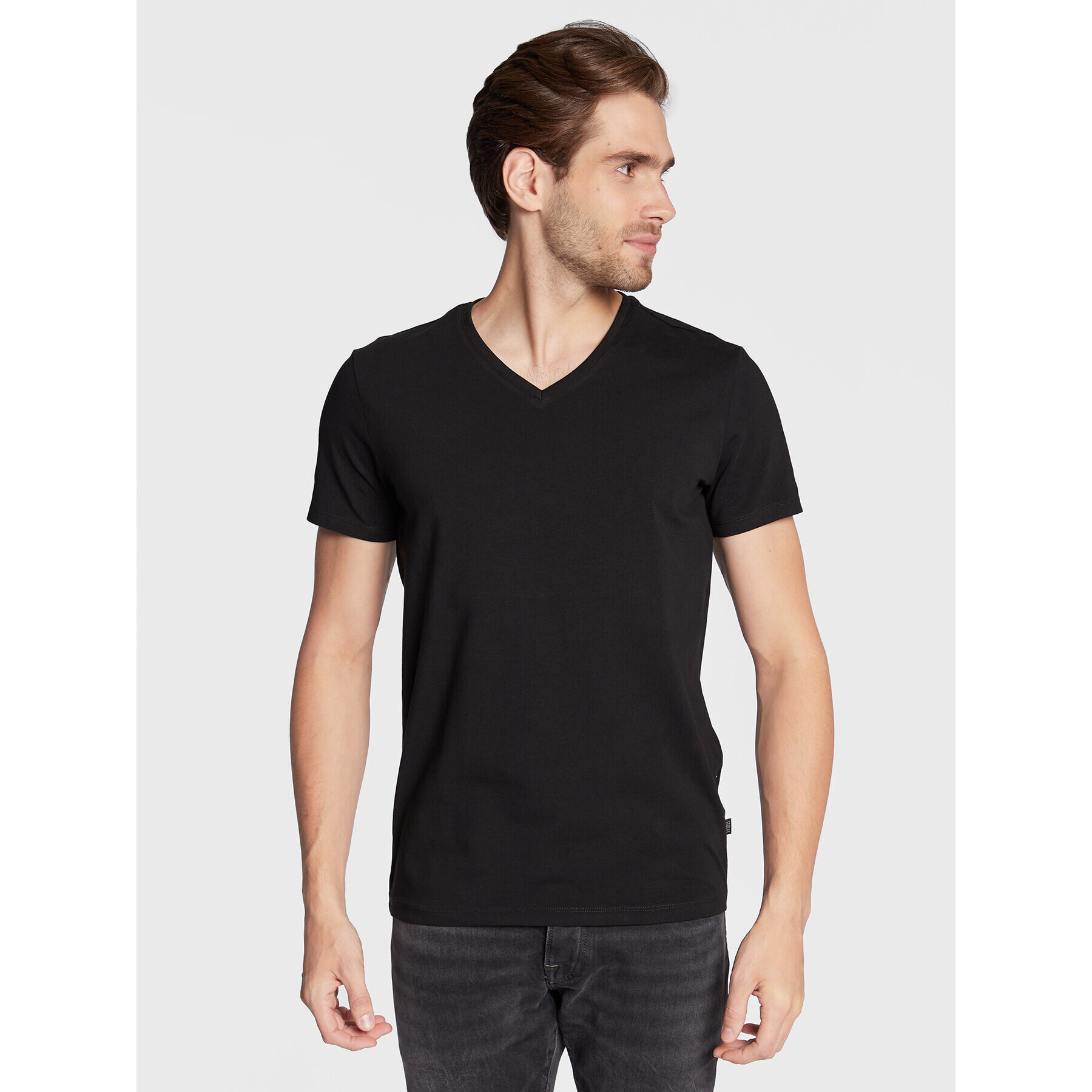 Casual Friday Tricou Lincoln 20503062 Negru Slim Fit - Pled.ro