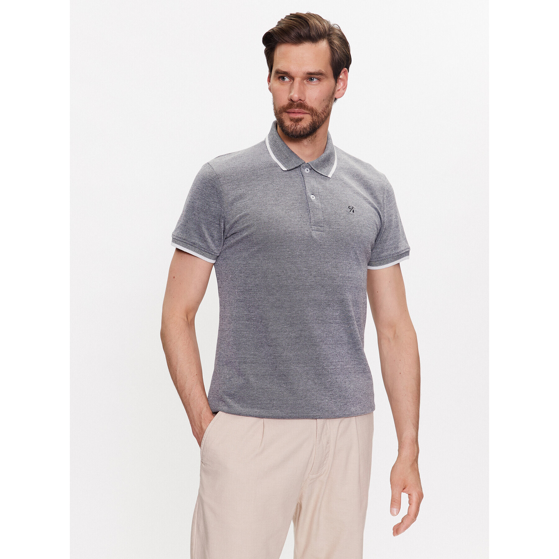 Casual Friday Tricou polo 20503969 Gri Regular Fit - Pled.ro