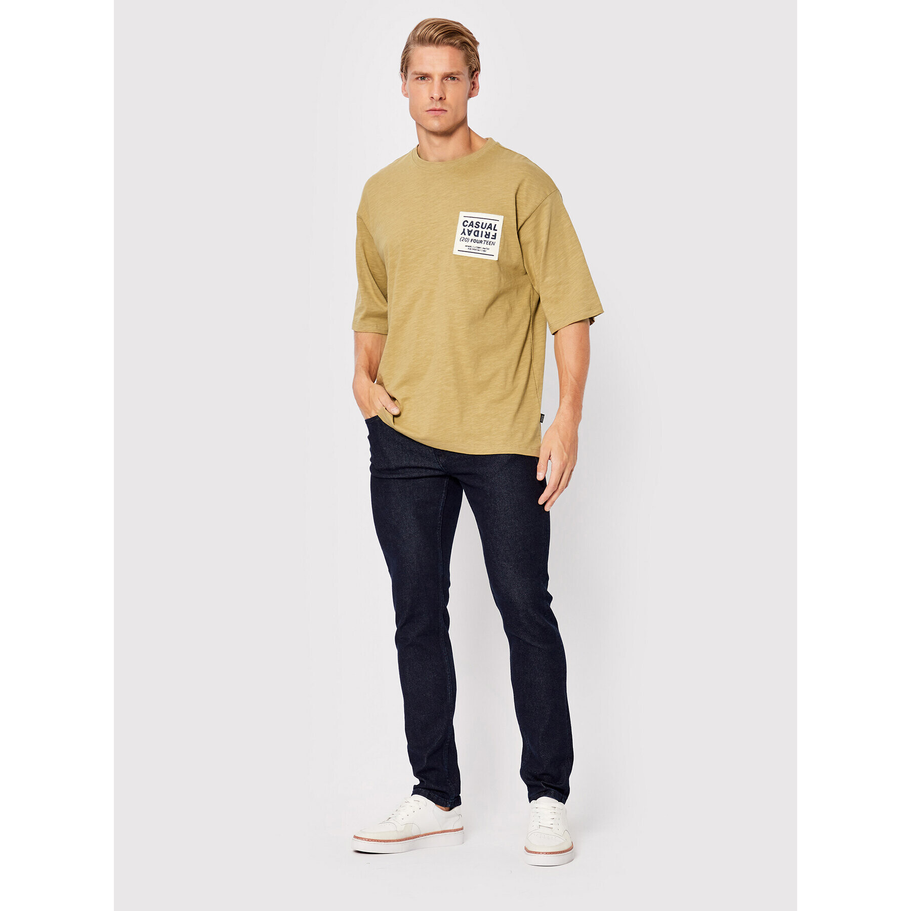 Casual Friday Tricou Tue Slub Yarn 20504414 Maro Relaxed Fit - Pled.ro