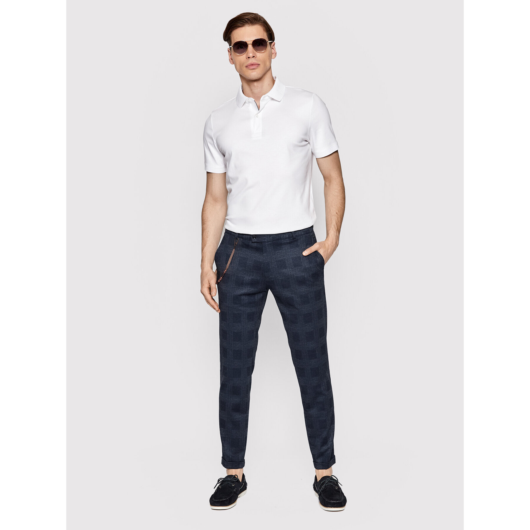 CG - CLUB of GENTS Pantaloni din material 239333-004 Bleumarin Slim Fit - Pled.ro